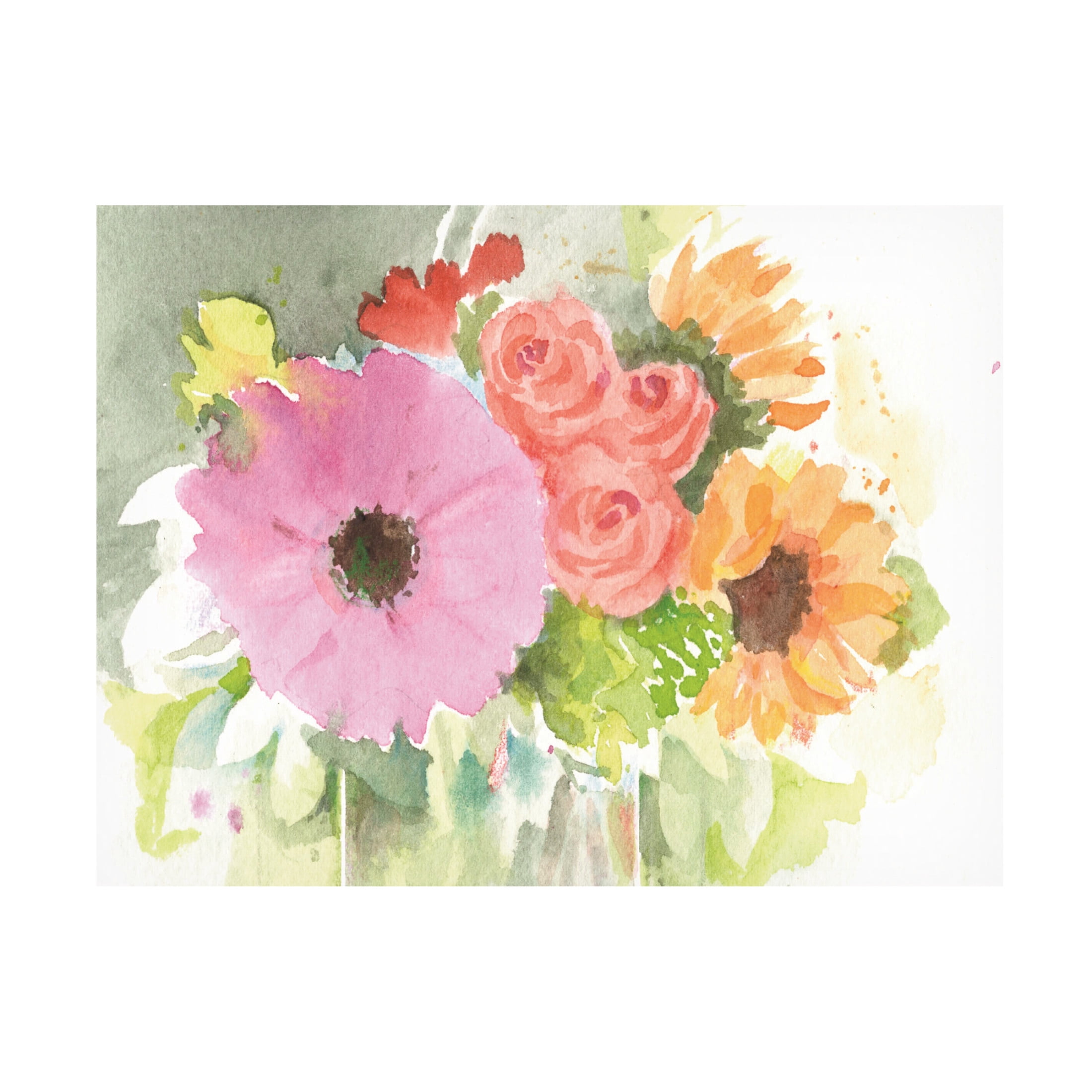 Canvas Wall Art - Sheila Golden 'The Birthday Bouquet' Wall Art for Living Room, Bedroom, or Office Décor by Trademark Fine Art - 47 x 35 Inches