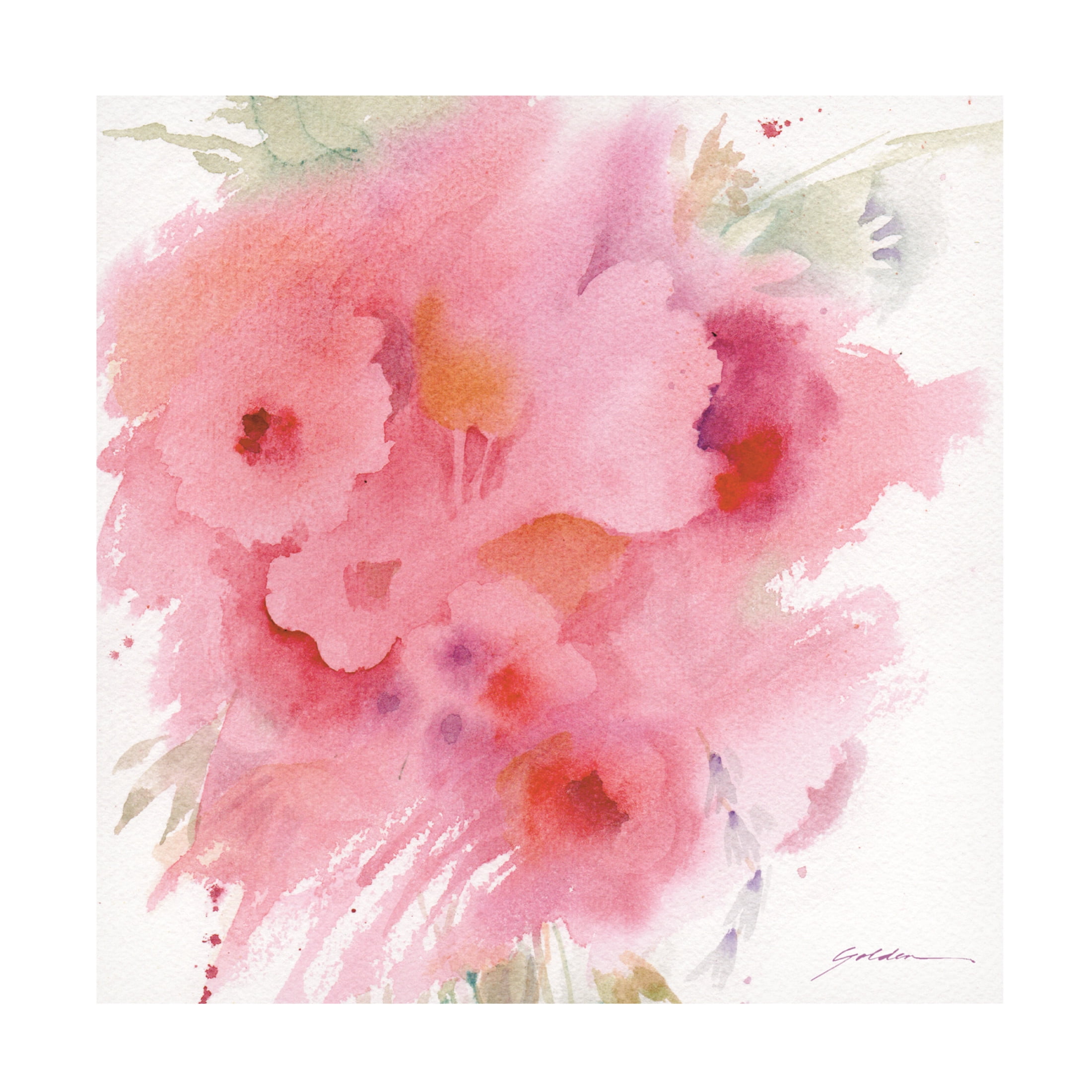 Canvas Wall Art - Sheila Golden 'Viva Magenta Tones' Wall Art for Living Room, Bedroom, or Office Décor by Trademark Fine Art - 14 x 14 Inches