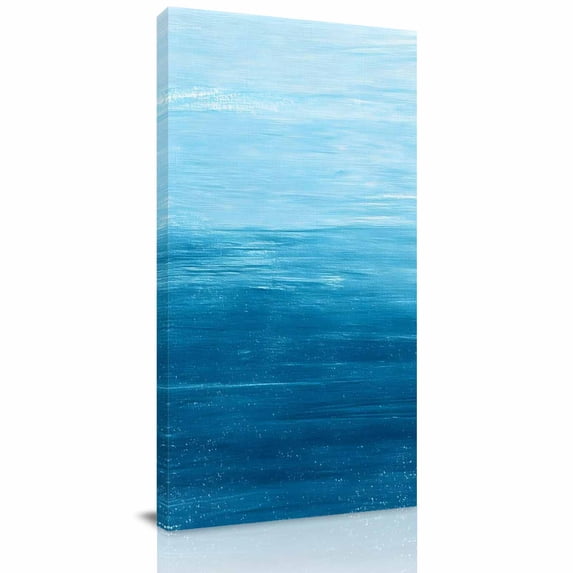 Canvas Wall Art, Sky Blue Ombre Framed Canvas Prints for Living Room Bedroom, Modern Abstract Art Ocean Oil Painting Oversized Gallery Wrapped Wall Decor for Home Office, Gifts, 40"x60" Ship Next Day