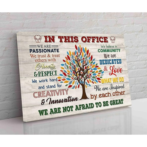 Canvas Wall Art Social Worker We Are Passonate We Believe In Community Print Artwork Painting for Modern Living Room Office Decor Framed Ready to Hang 12''''x18''''