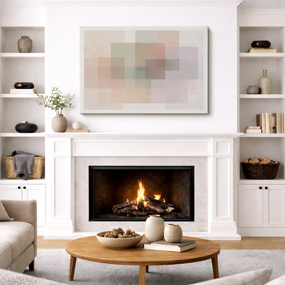 Canvas Wall Art Soft Abstract Geometric Blocks Print for Living Room ...