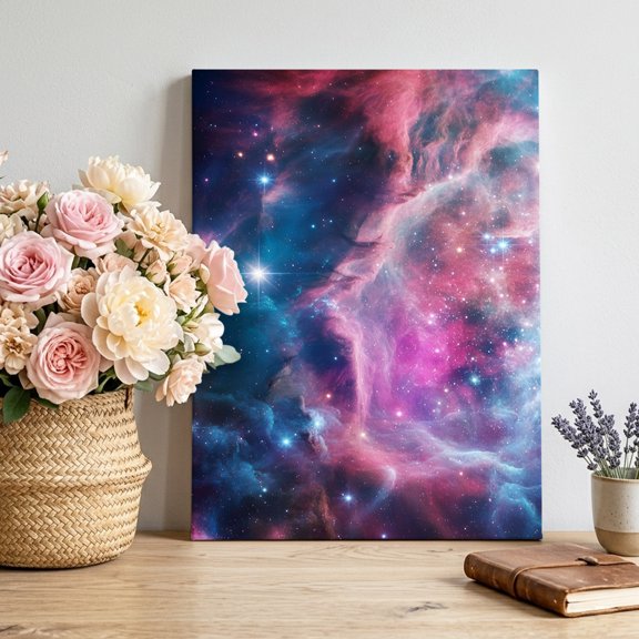 Canvas Wall Art, Star Sky Framed Canvas Prints for Living Room Bedroom, Modern Fantasy Ombre Space Abstract Art Large Gallery Wrapped Wall Decor for Home Office, Gifts, 16"x20" Ship Next Day