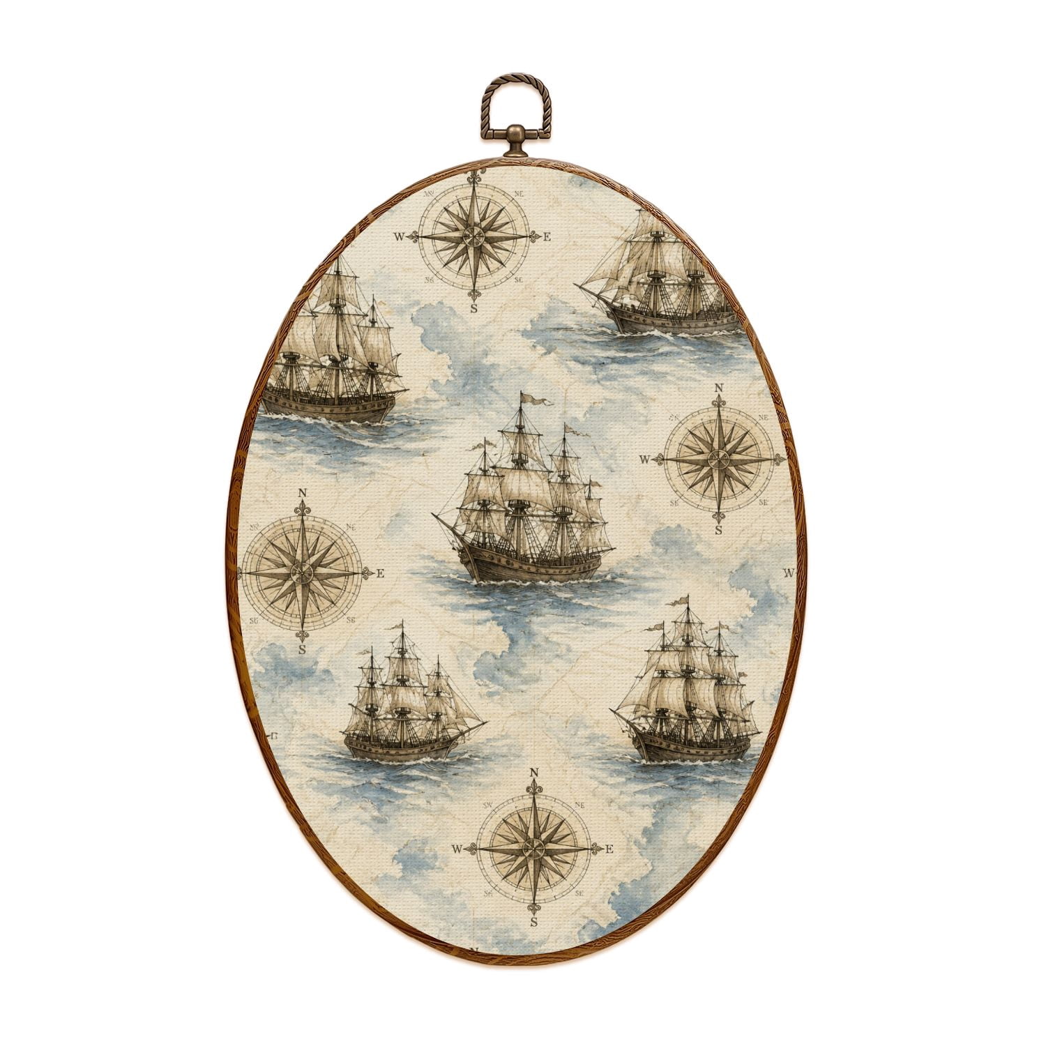 Ship Decora Canvas Wall Art Steamship Nautical Map Sailing Ships Compass Rose ...