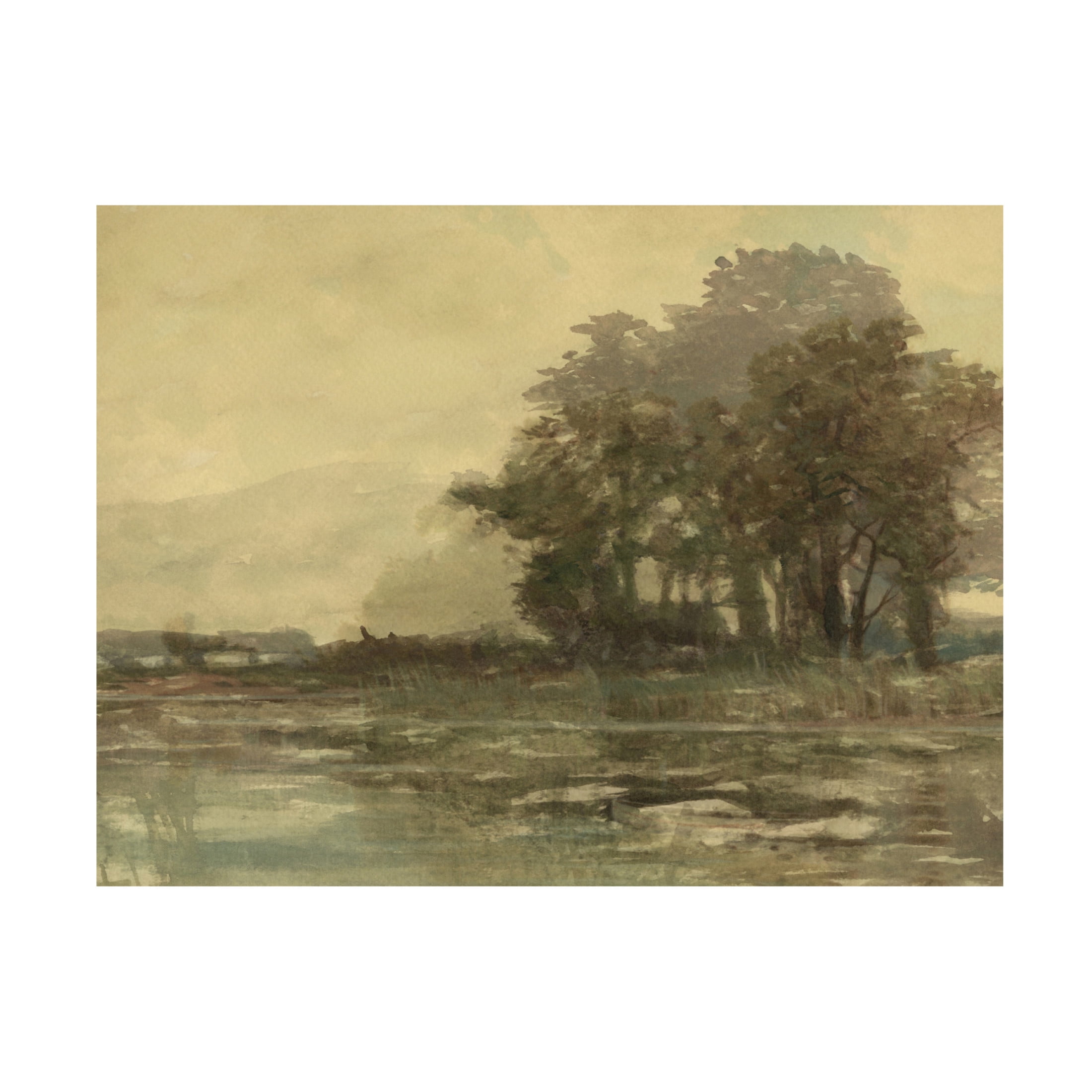 Canvas Wall Art - Stellar Design Studio 'Sunset Pond I' Wall Art for Living Room, Bedroom, or Office Décor by Trademark Fine Art - 47 x 35 Inches