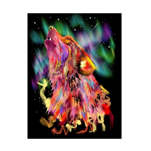 Canvas Wall Art - Stephanie Analah 'Beautiful Red Wolf' Wall Art for Living Room, Bedroom, or Office Décor by Trademark Fine Art - 24 x 32 Inches