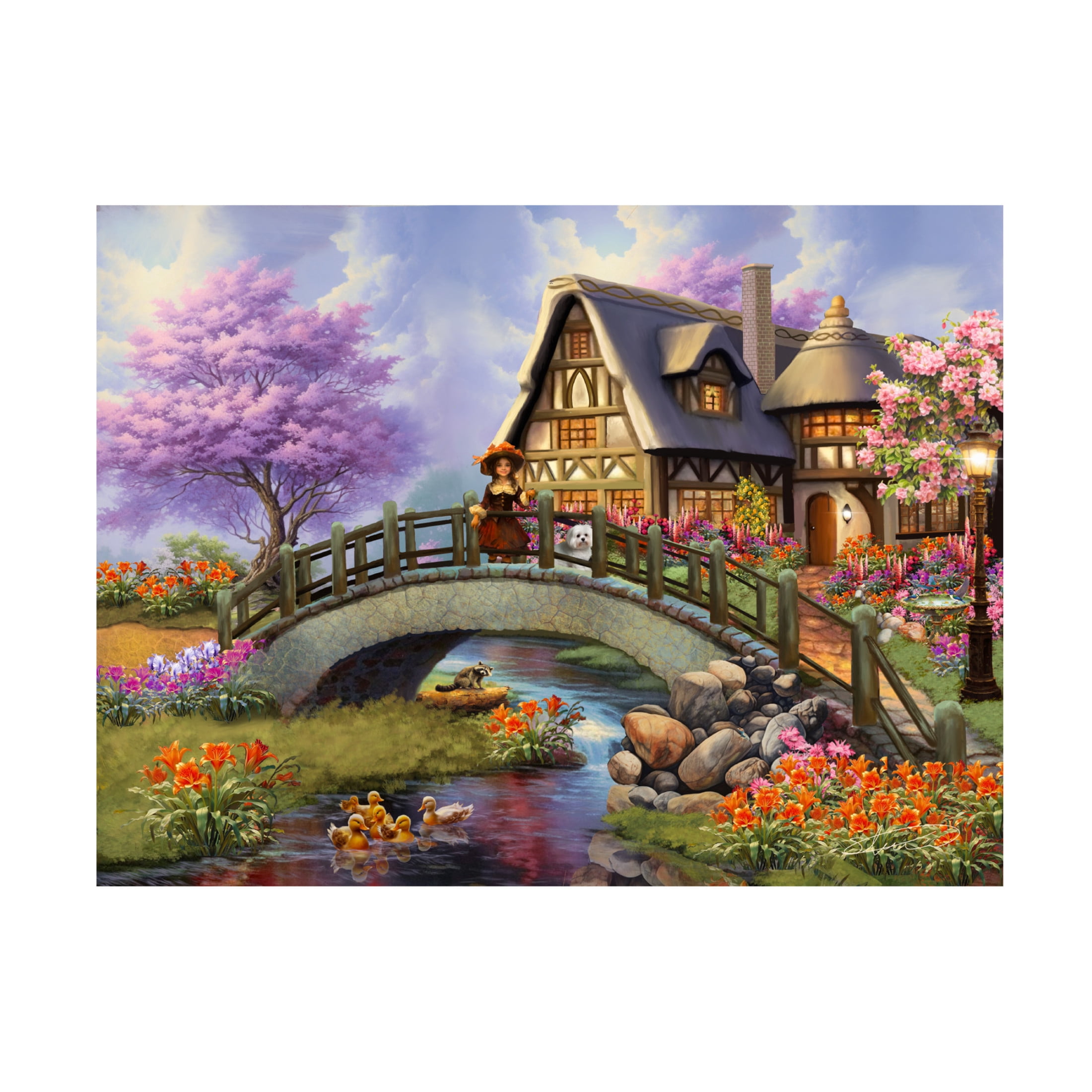 Canvas Wall Art - Stewart 'Afternoon Stroll' Wall Art for Living Room, Bedroom, or Office Décor by Trademark Fine Art - 32 x 24 Inches
