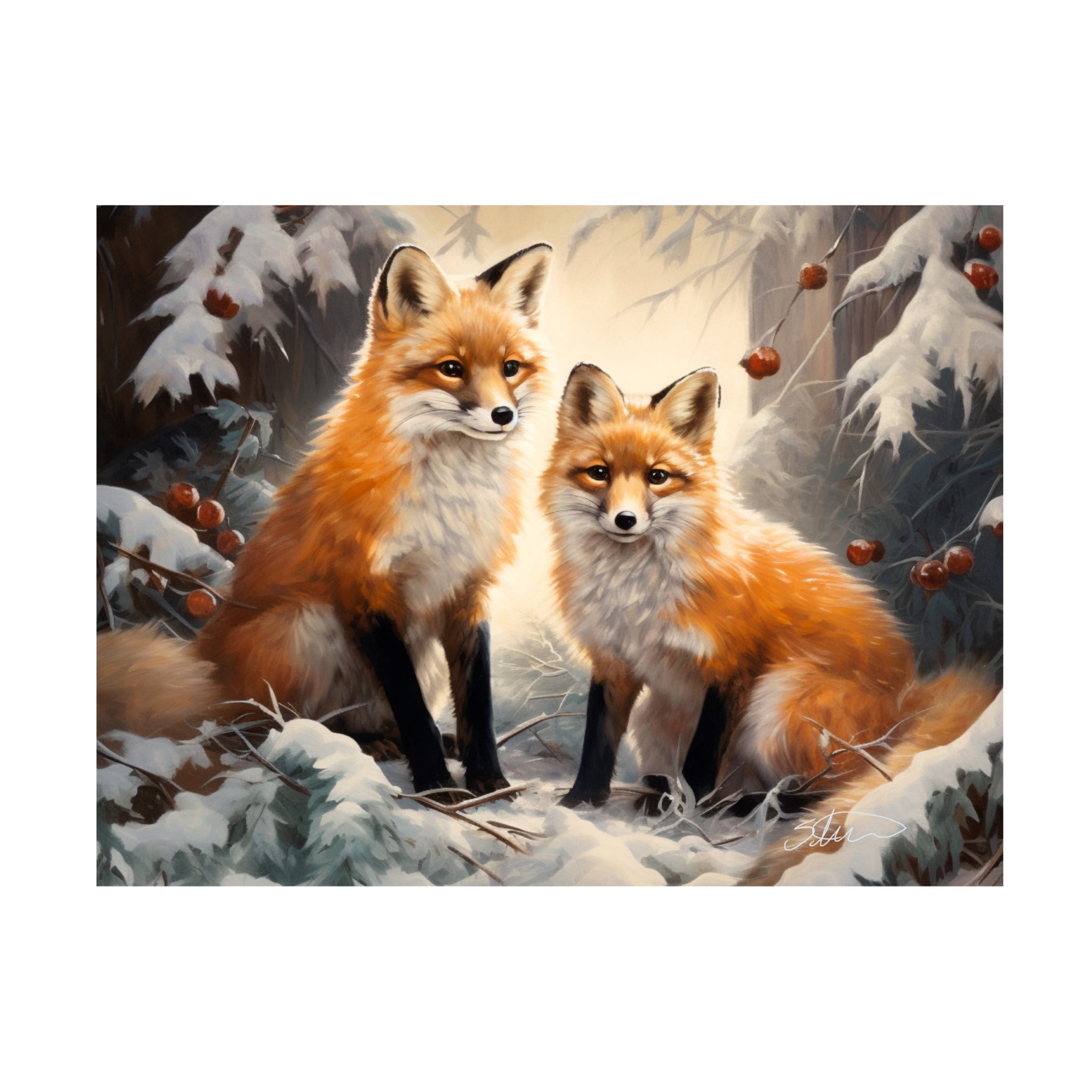 Canvas Wall Art - Stewart 'First Winter' Wall Art for Living Room, Bedroom, or Office Décor by Trademark Fine Art - 24 x 18 Inches