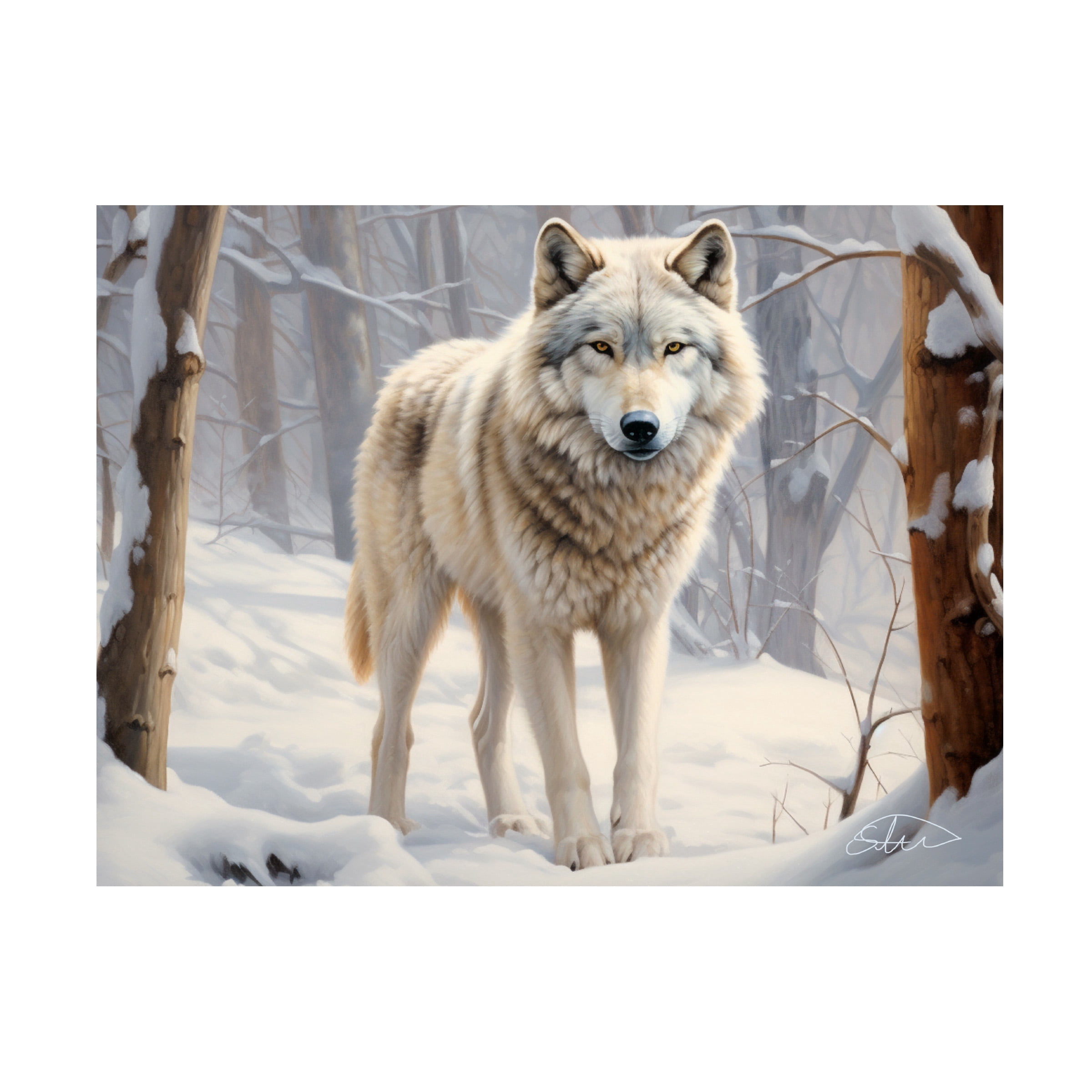 Canvas Wall Art - Stewart 'Hiding In Silence' Wall Art for Living Room, Bedroom, or Office DÃ©cor by Trademark Fine Art - 24 x 18 Inches