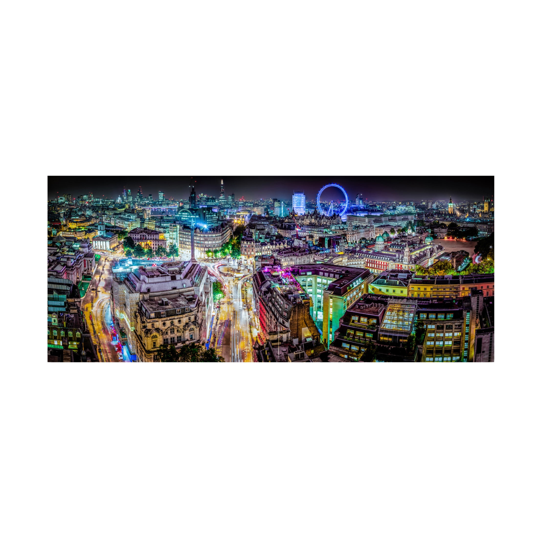 Canvas Wall Art - Stewart Marsden 'Psychedelic London' Wall Art for Living Room, Bedroom, or Office D?cor by Trademark Fine Art - 47 x 20 Inches