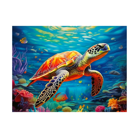 Canvas Wall Art - Stewart 'Under The Sea Magical Color' Wall Art for Living Room, Bedroom, or Office Décor by Trademark Fine Art - 19 x 14 Inches