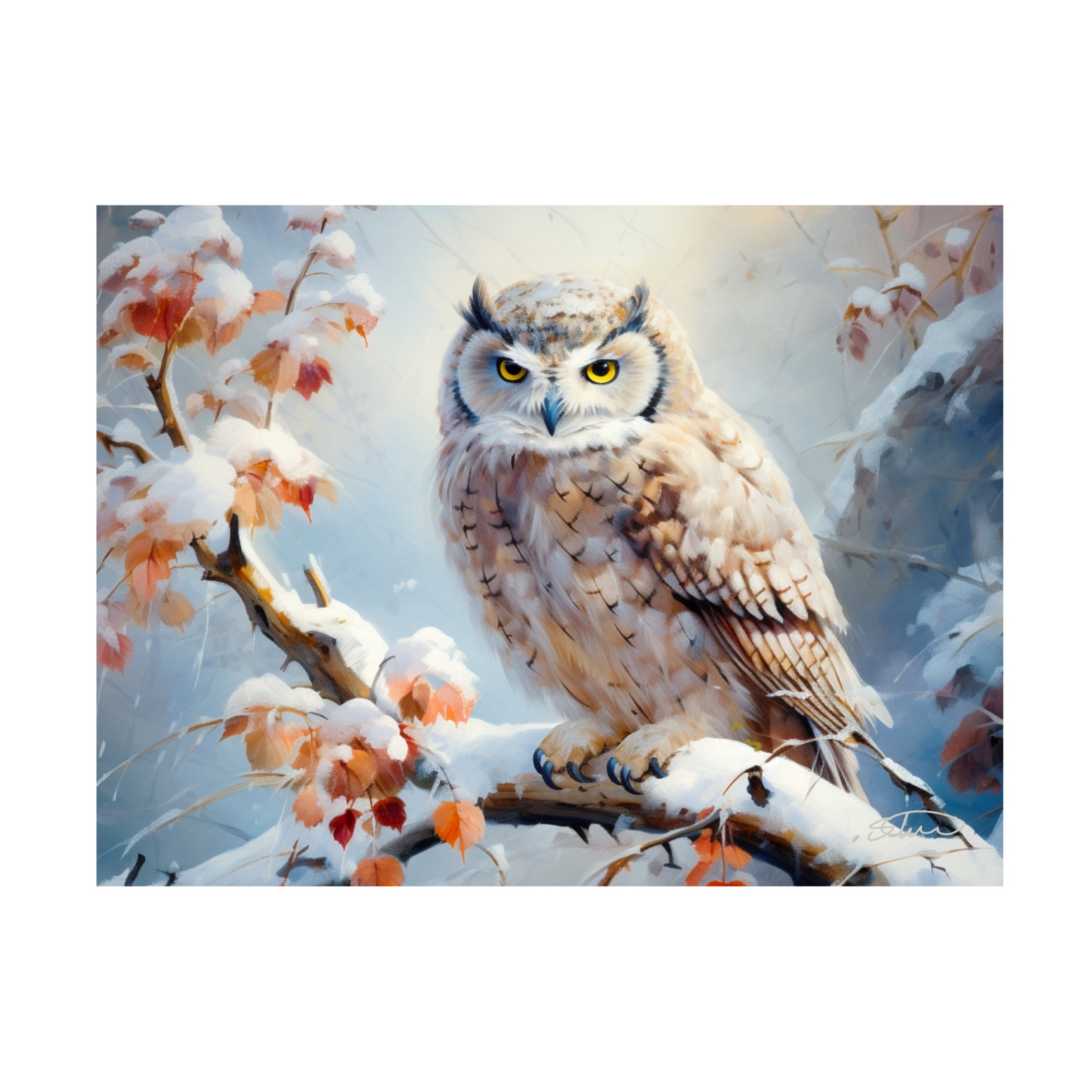 Canvas Wall Art - Stewart 'Winter Beauty' Wall Art for Living Room, Bedroom, or Office Décor by Trademark Fine Art - 32 x 24 Inches