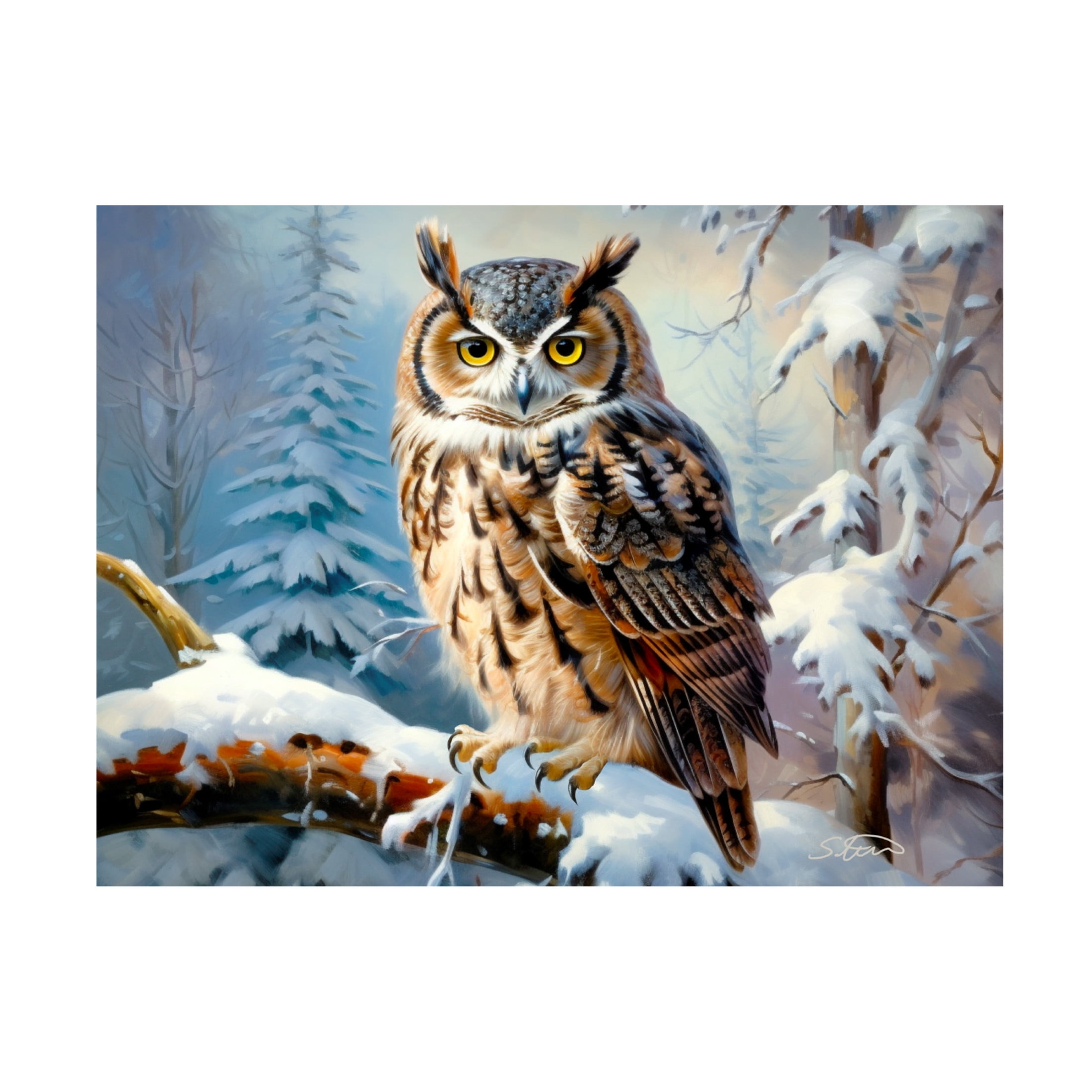 Canvas Wall Art - Stewart 'Winter Silence' Wall Art for Living Room, Bedroom, or Office Décor by Trademark Fine Art - 24 x 18 Inches