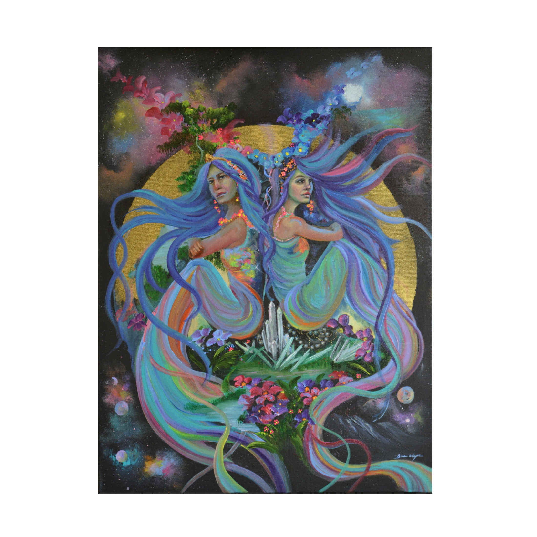 Canvas Wall Art - Sue Clyne 'Gemini' Wall Art for Living Room, Bedroom, or Office Décor by Trademark Fine Art - 18 x 24 Inches