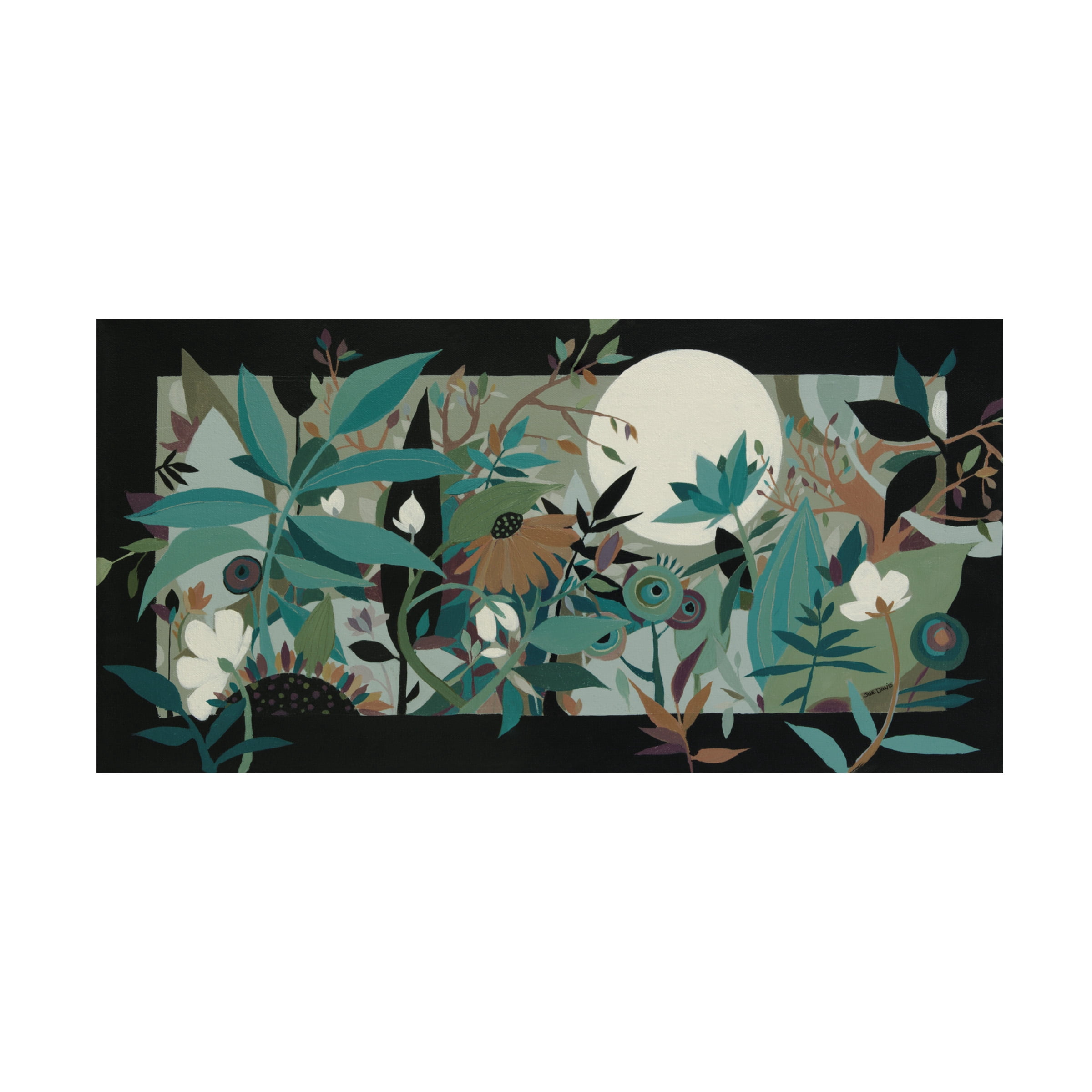Canvas Wall Art - Sue Davis 'New Garden' Wall Art for Living Room, Bedroom, or Office Décor by Trademark Fine Art - 24 x 12 Inches
