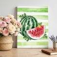 thumbnail image 1 of Canvas Wall Art Summer Watermelon Canvas Art Print Green Stripes Pictures Wall Decor for Living Room Bedroom Artwork Decorations Stretched Framed Ready to Hang 8"x10", 1 of 9