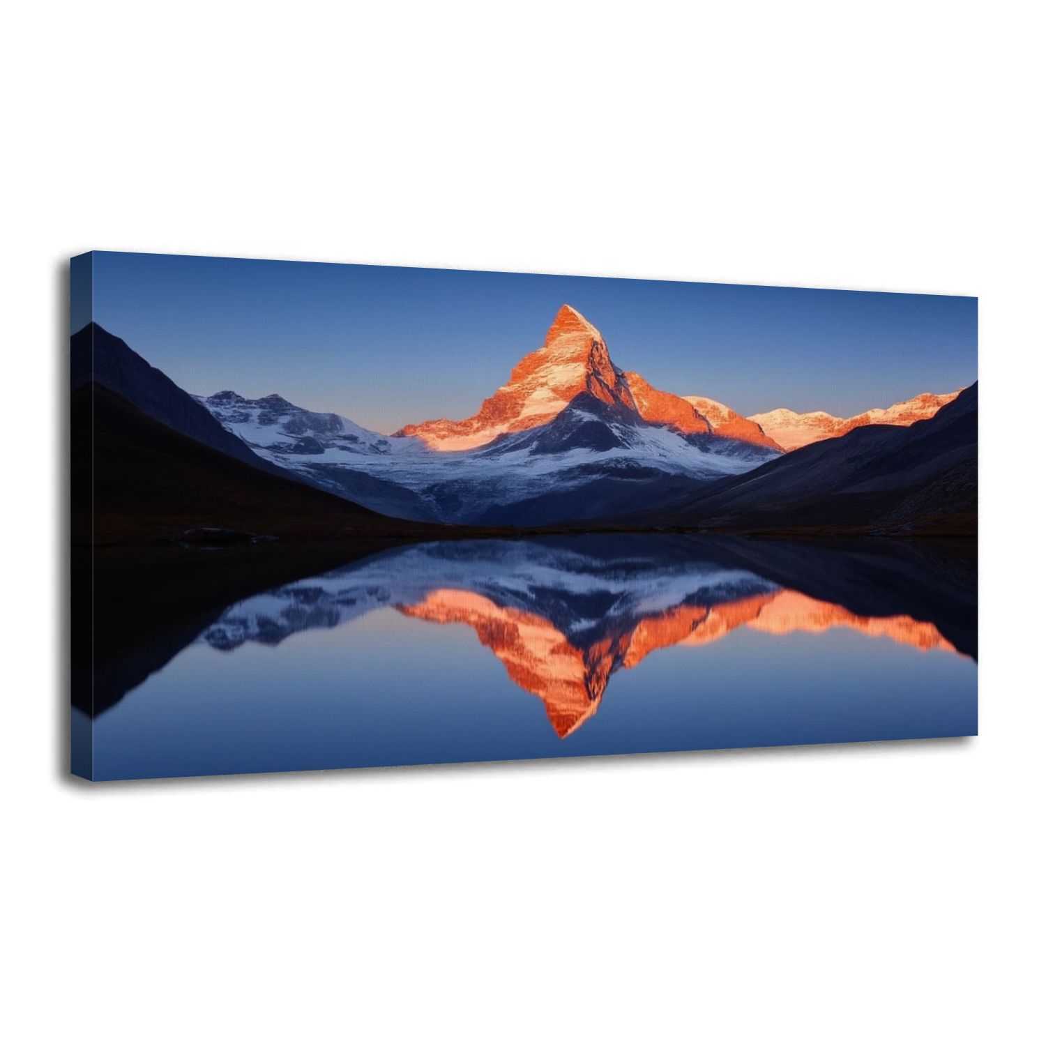 Canvas Wall Art Sun Kiss Reflection Sky Space Scenery Mountain Peak ...