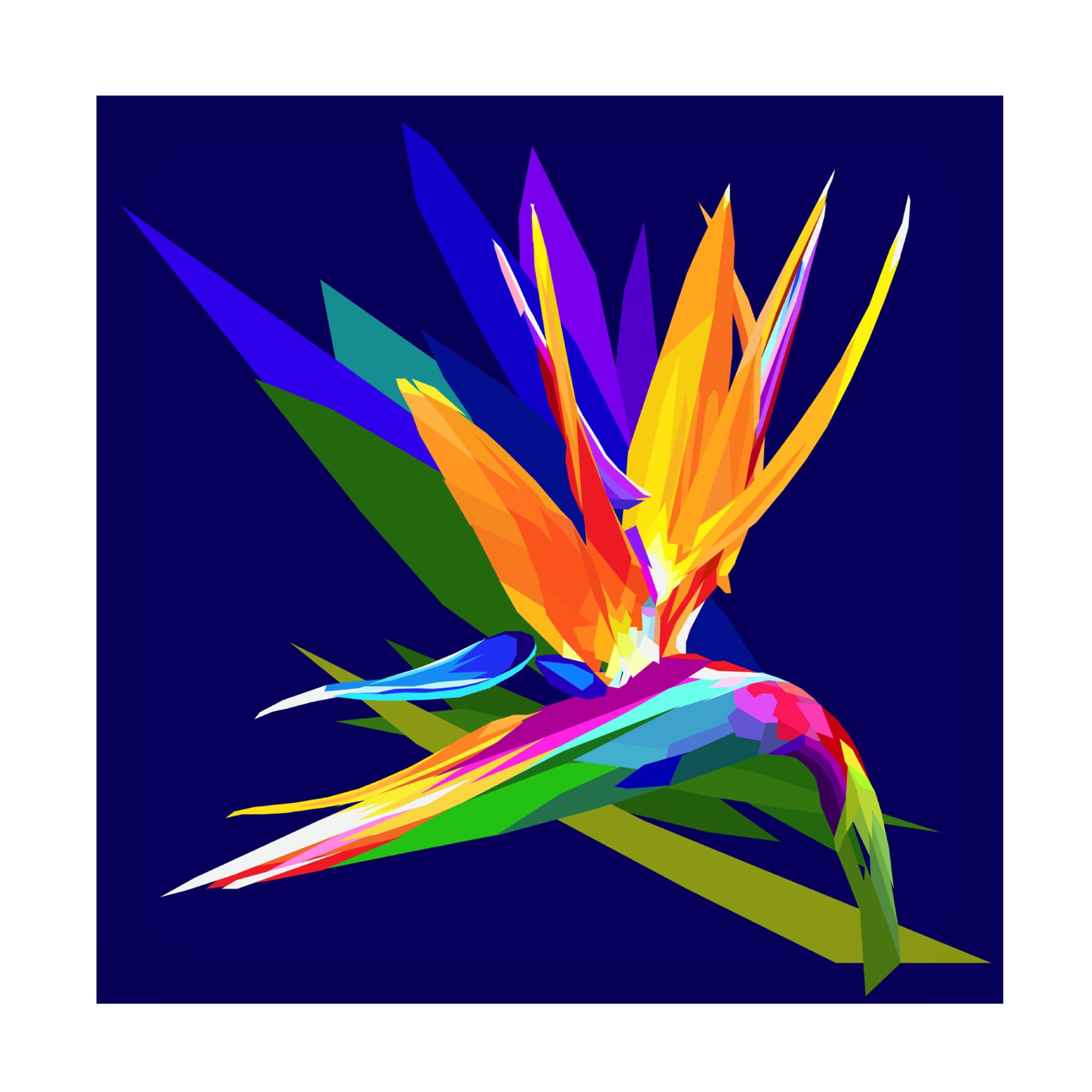 Canvas Wall Art - Surapol Pansanit 'Bird Of Paradise' Wall Art for Living Room, Bedroom, or Office Décor by Trademark Fine Art - 18 x 18 Inches