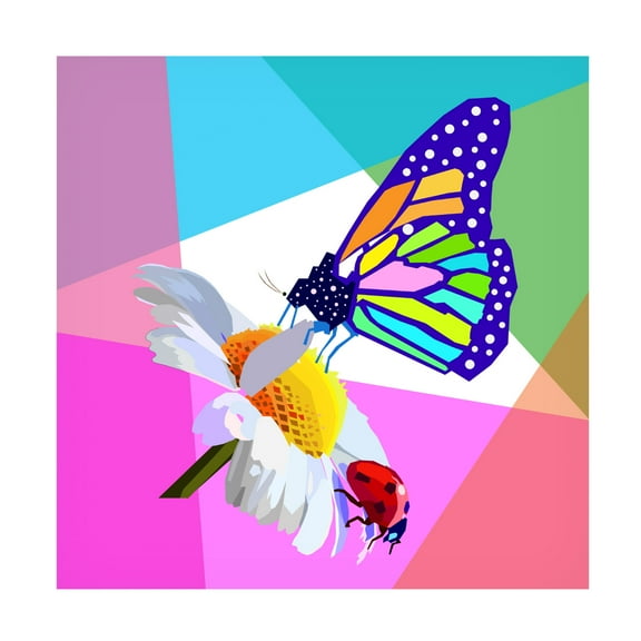 Canvas Wall Art - Surapol Pansanit 'Butterfly' Wall Art for Living Room, Bedroom, or Office Décor by Trademark Fine Art - 14 x 14 Inches