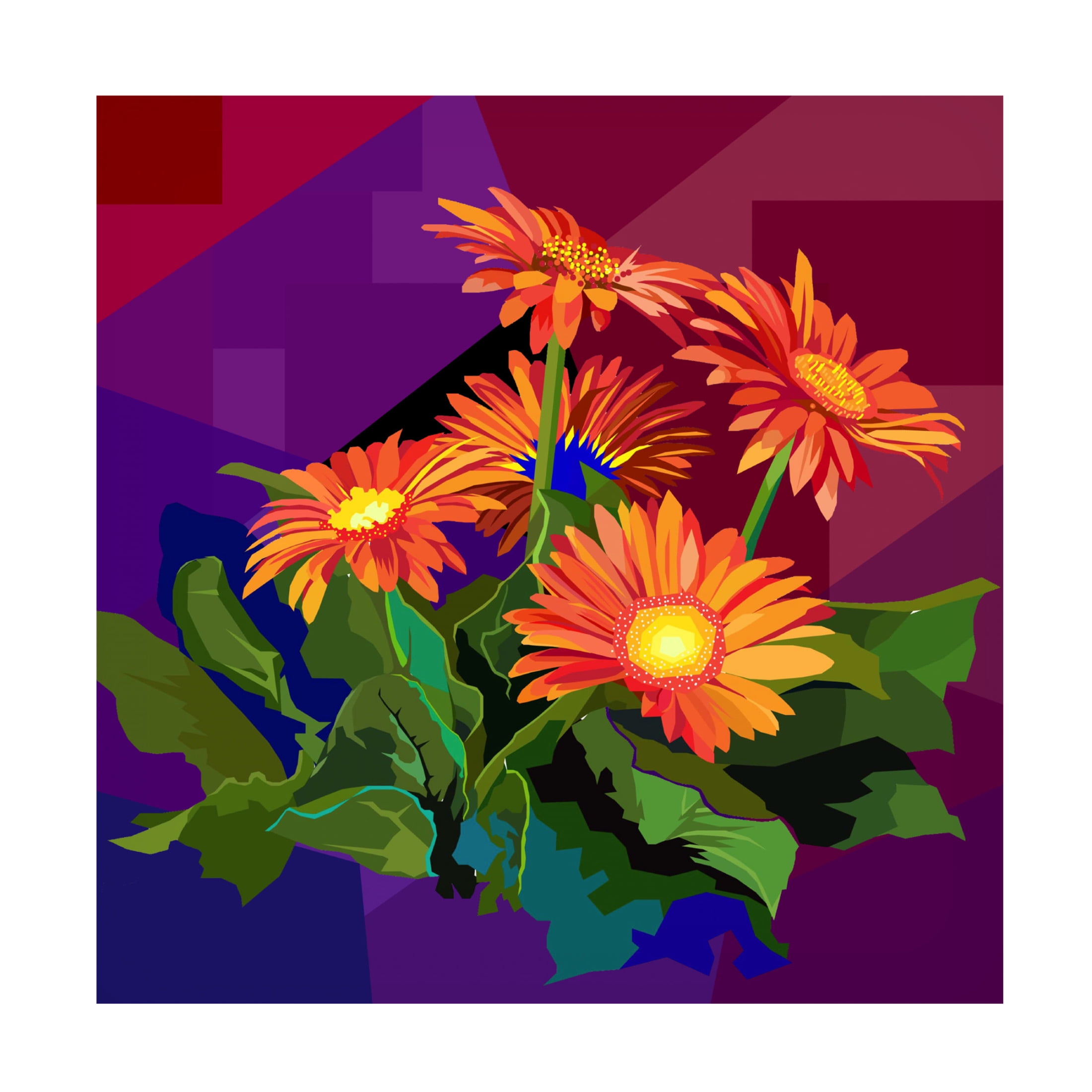 Canvas Wall Art - Surapol Pansanit 'Flower' Wall Art for Living Room, Bedroom, or Office Décor by Trademark Fine Art - 24 x 24 Inches