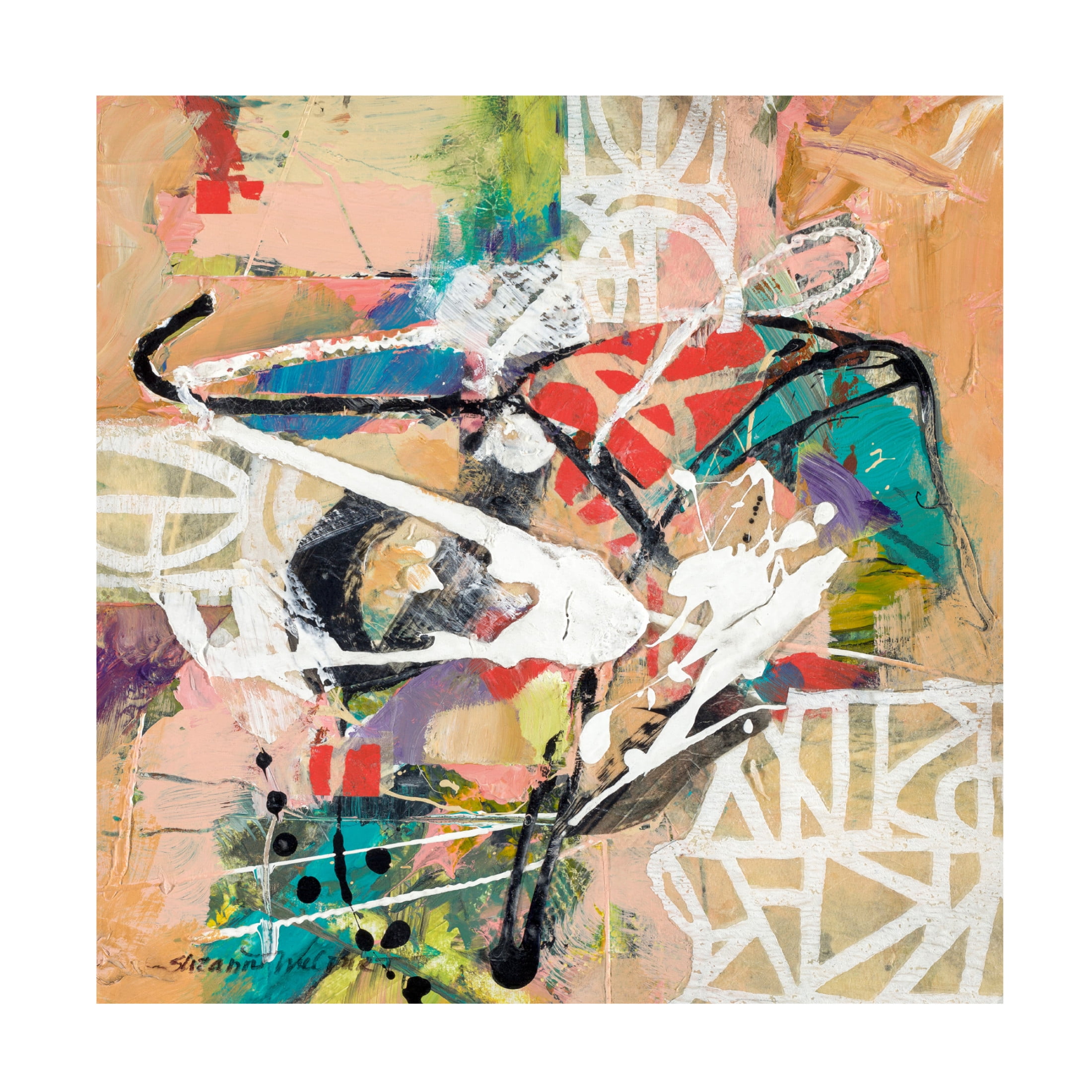 Canvas Wall Art - Suzanne McCourt 'Talk 2 Me' Wall Art for Living Room, Bedroom, or Office Décor by Trademark Fine Art - 35 x 35 Inches