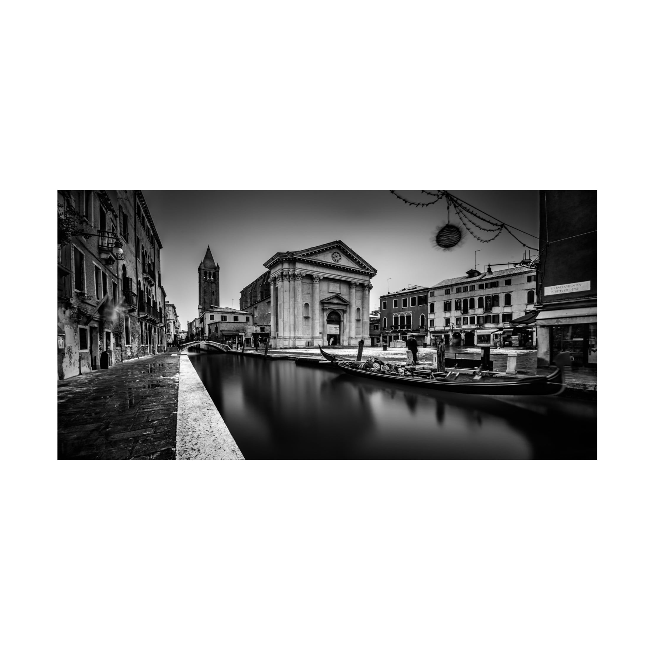 Canvas Wall Art - Sven Kohnke 'Gondola At Campo San Barnaba, Venice' Wall Art for Living Room, Bedroom, or Office Décor by Trademark Fine Art - 47 x 24 Inches