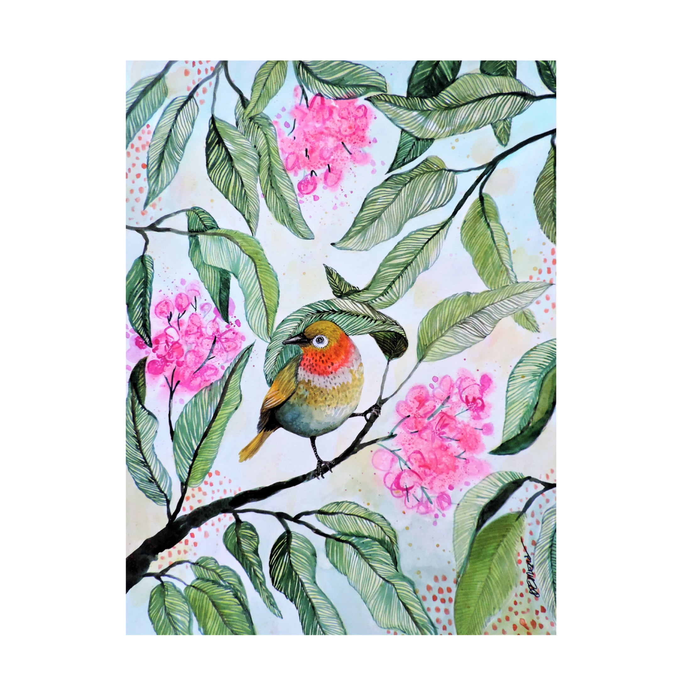 Canvas Wall Art - Sylvie Demers 'Ce Que Tu Entends, Cest Mon Coeur Jouant' Wall Art for Living Room, Bedroom, or Office Décor by Trademark Fine Art - 24 x 32 Inches