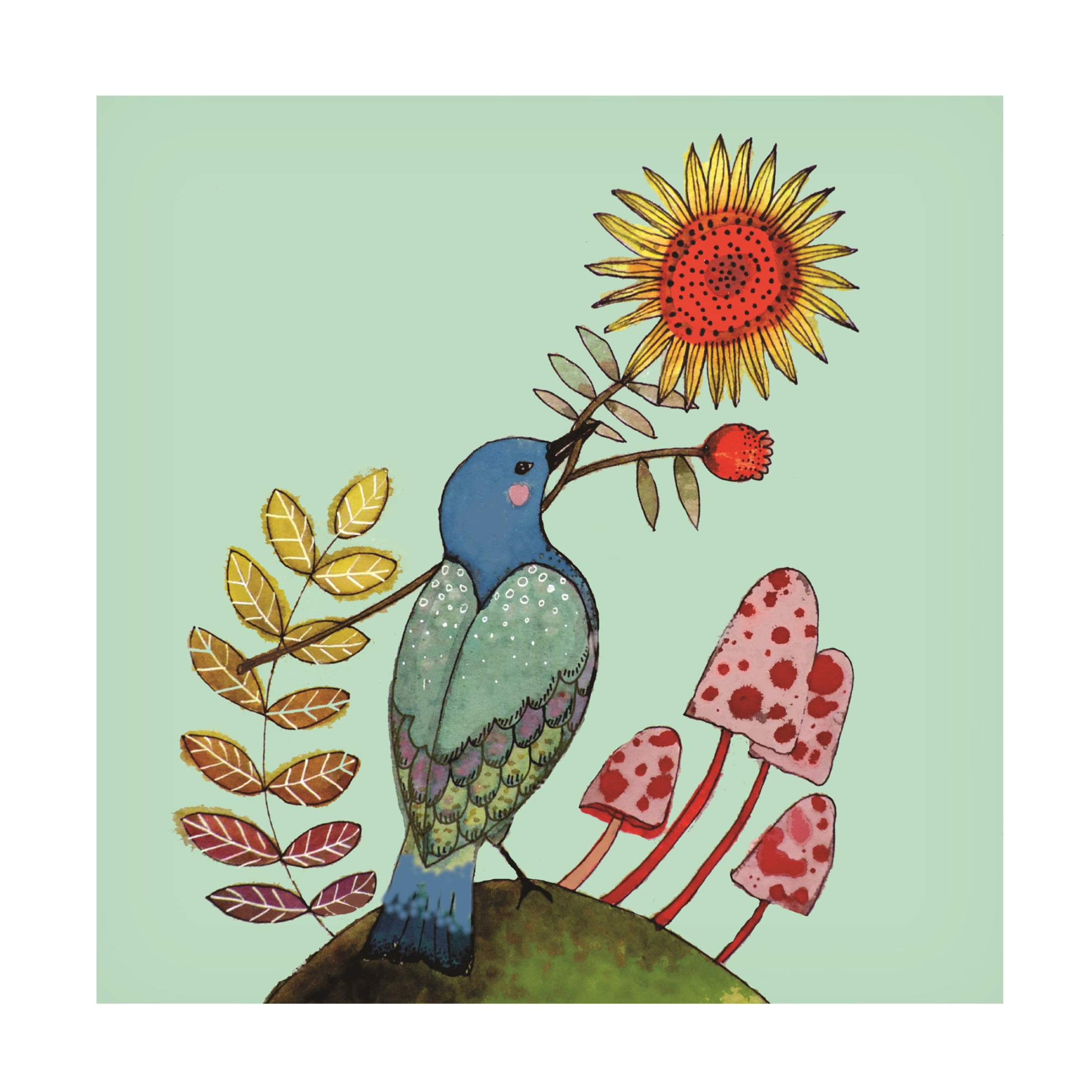 Canvas Wall Art - Sylvie Demers 'Sunflower' Wall Art for Living Room, Bedroom, or Office D?cor by Trademark Fine Art - 35 x 35 Inches