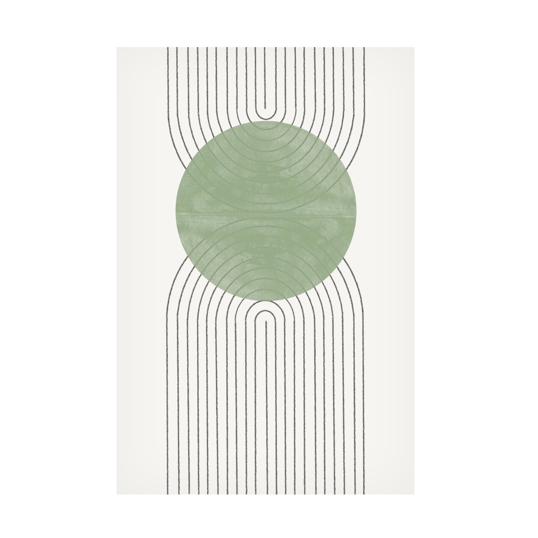 Canvas Wall Art - THE MIUUS STUDIO 'Green Moon No2.' Wall Art for Living Room, Bedroom, or Office Décor by Trademark Fine Art - 22 x 32 Inches