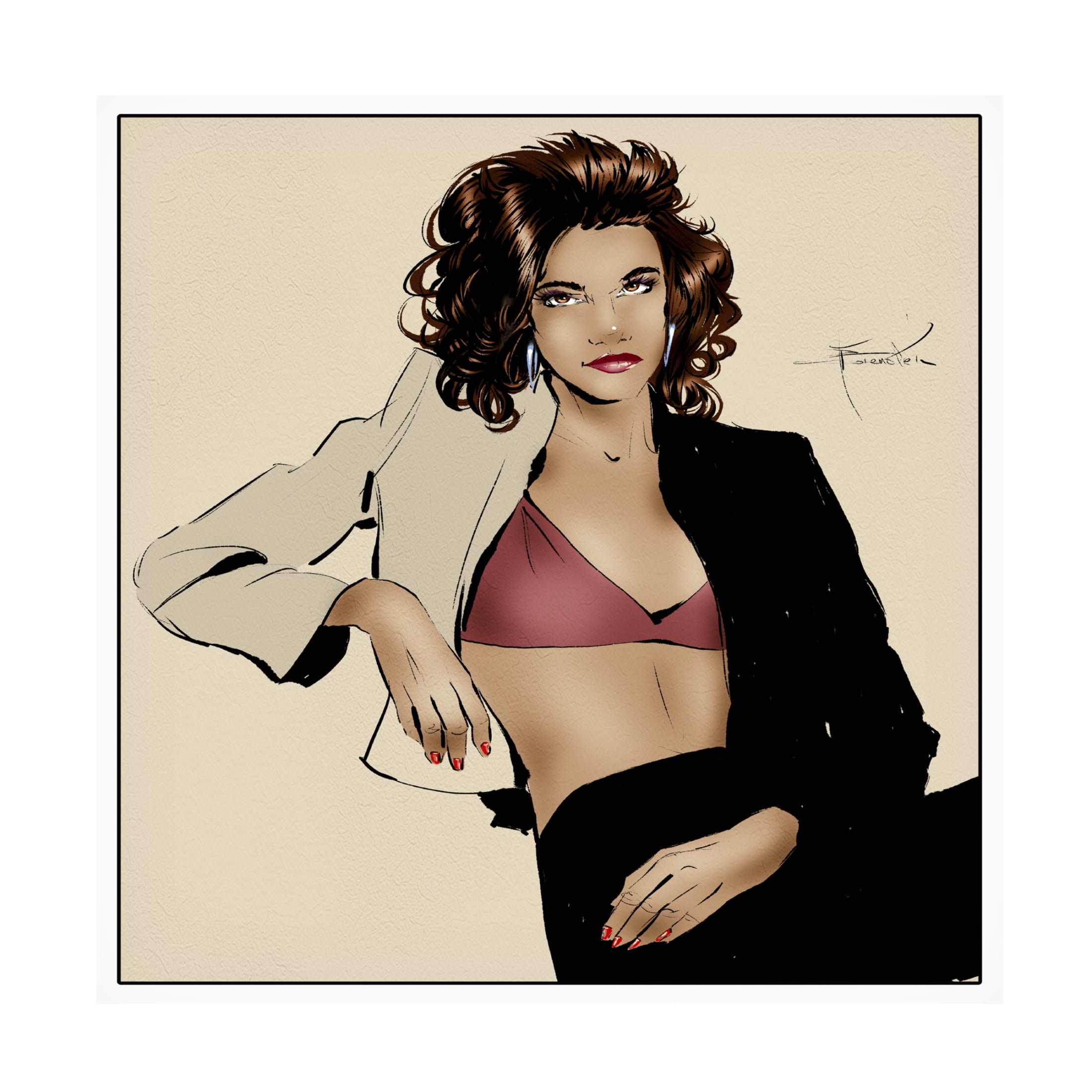 Canvas Wall Art - TMBorenstein 'Sandy' Wall Art for Living Room, Bedroom, or Office Décor by Trademark Fine Art - 14 x 14 Inches