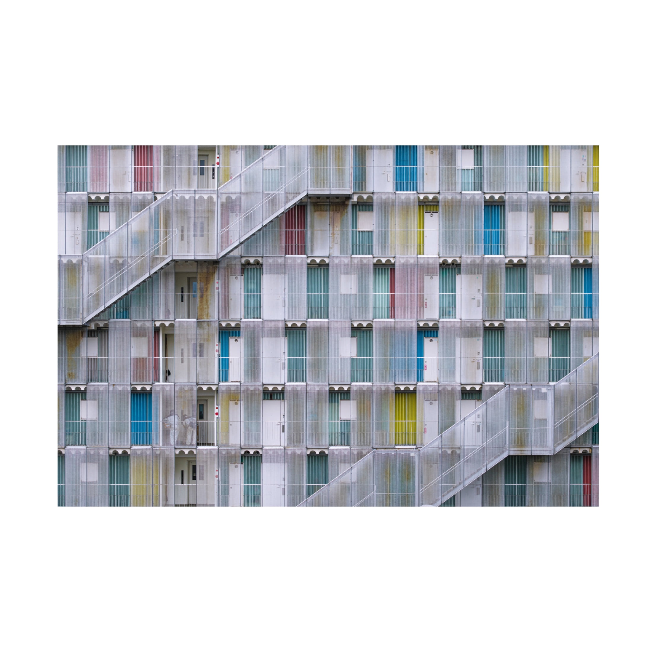 Canvas Wall Art - Takeshi Mitamura 'Pastel Color Doors' Wall Art for Living Room, Bedroom, or Office Décor by Trademark Fine Art - 32 x 22 Inches