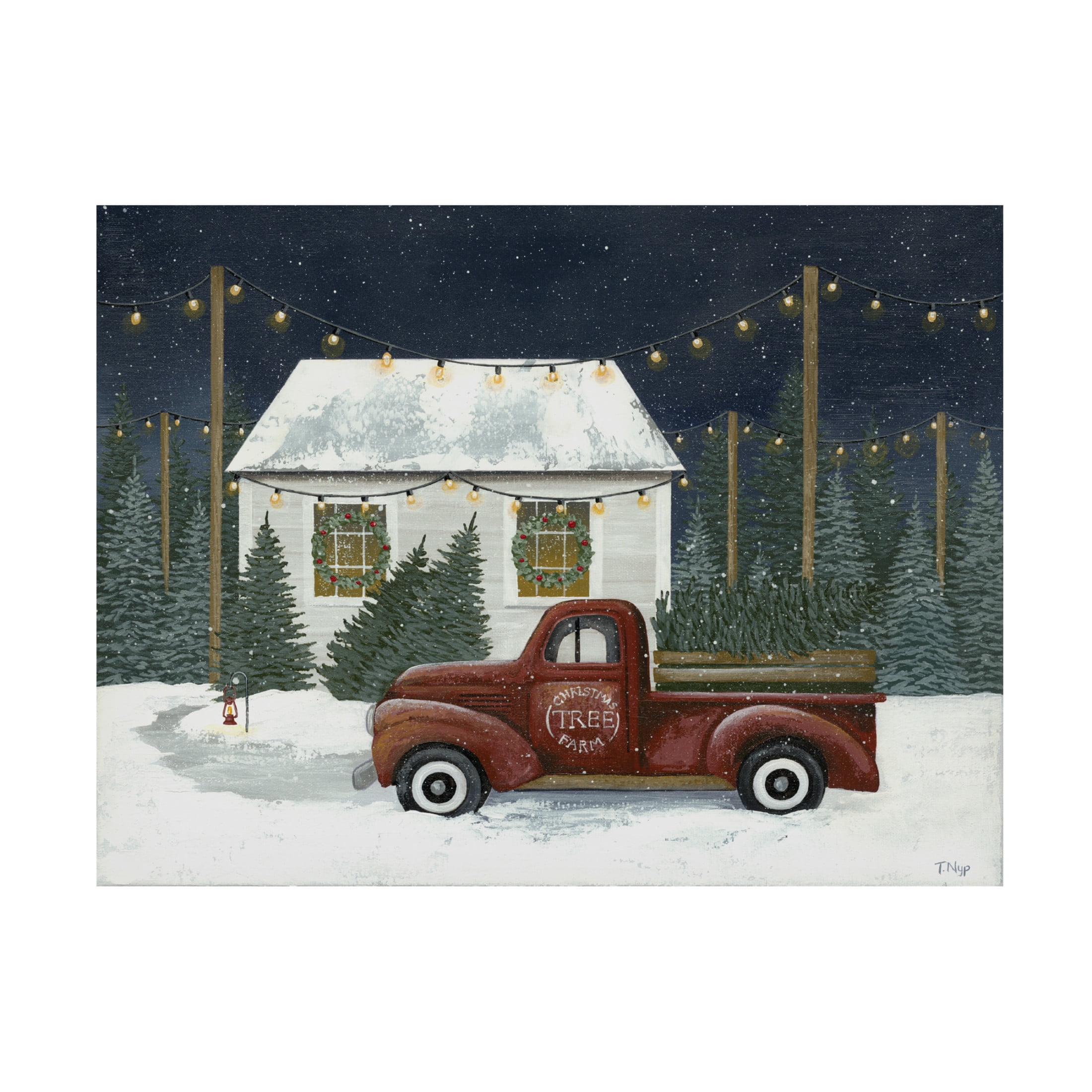 Canvas Wall Art - Tanya Nyp 'Christmas Tree Farm' Wall Art for Living Room, Bedroom, or Office Décor by Trademark Fine Art - 24 x 18 Inches