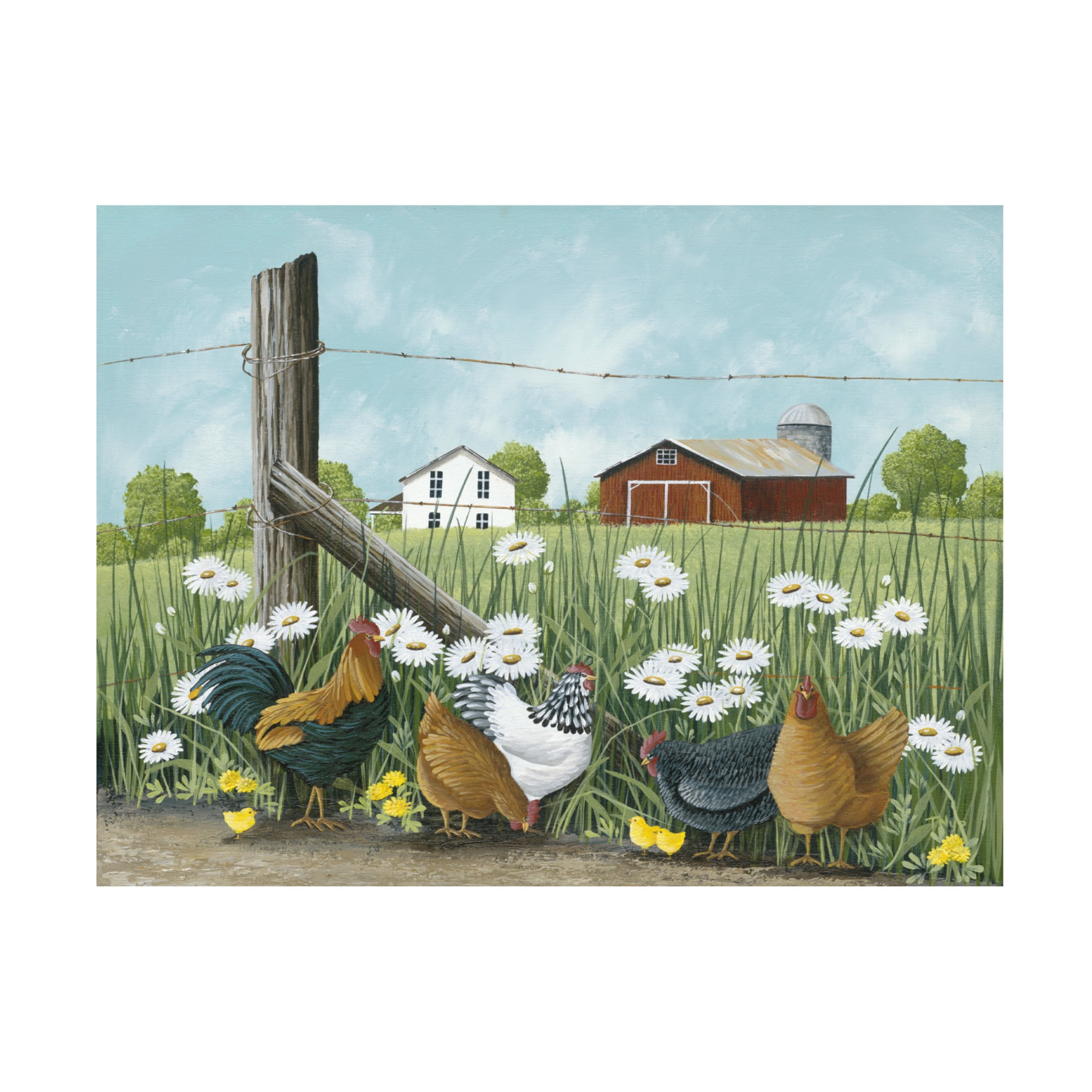 Canvas Wall Art - Tanya Nyp 'Free range Chickens' Wall Art for Living Room, Bedroom, or Office Décor by Trademark Fine Art - 19 x 14 Inches