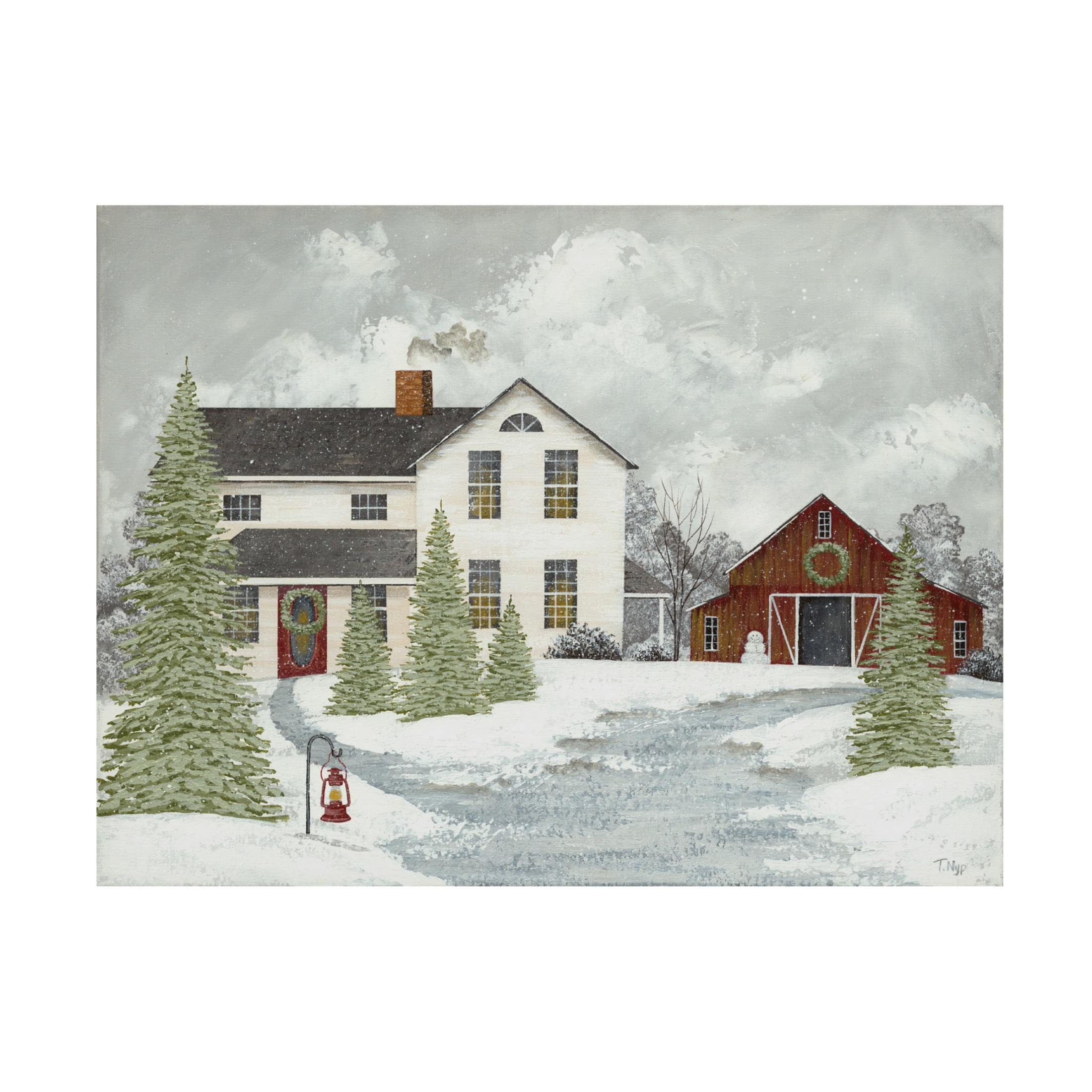 Canvas Wall Art - Tanya Nyp 'Home for Christmas' Wall Art for Living Room, Bedroom, or Office Décor by Trademark Fine Art - 32 x 24 Inches