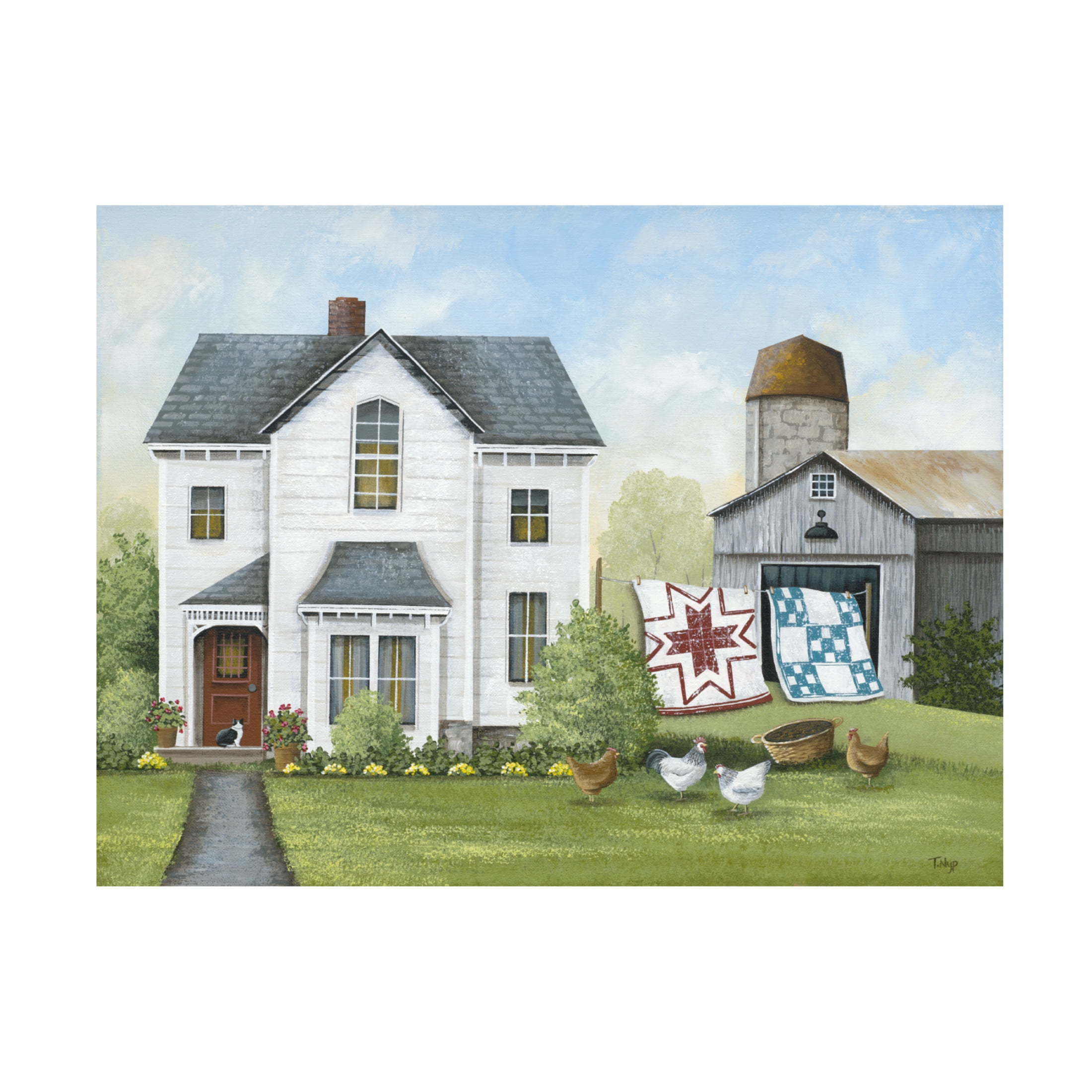 Canvas Wall Art - Tanya Nyp 'Quilts on the Line' Wall Art for Living Room, Bedroom, or Office Décor by Trademark Fine Art - 32 x 24 Inches