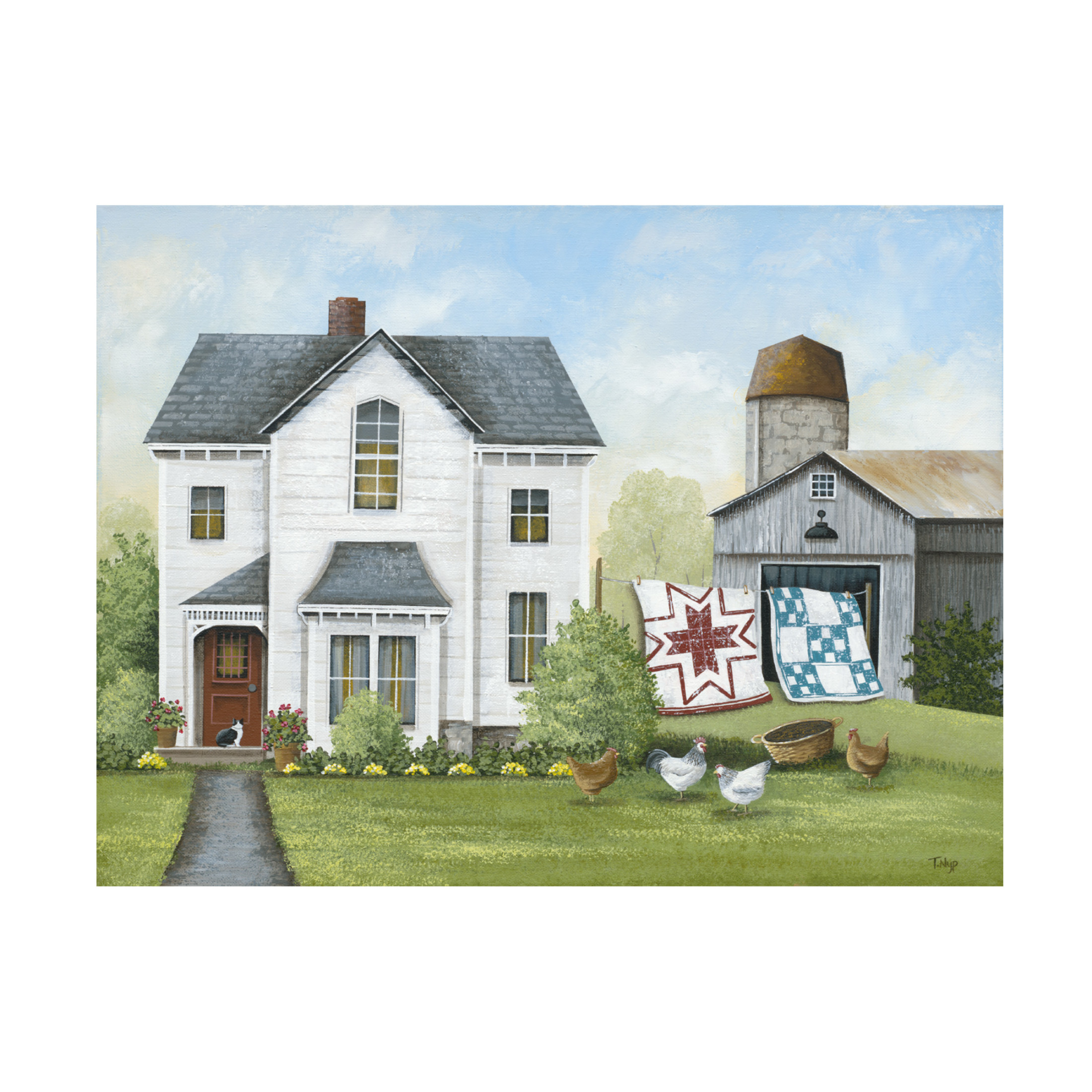 Canvas Wall Art - Tanya Nyp 'Quilts on the Line' Wall Art for Living Room, Bedroom, or Office Décor by Trademark Fine Art - 47 x 35 Inches