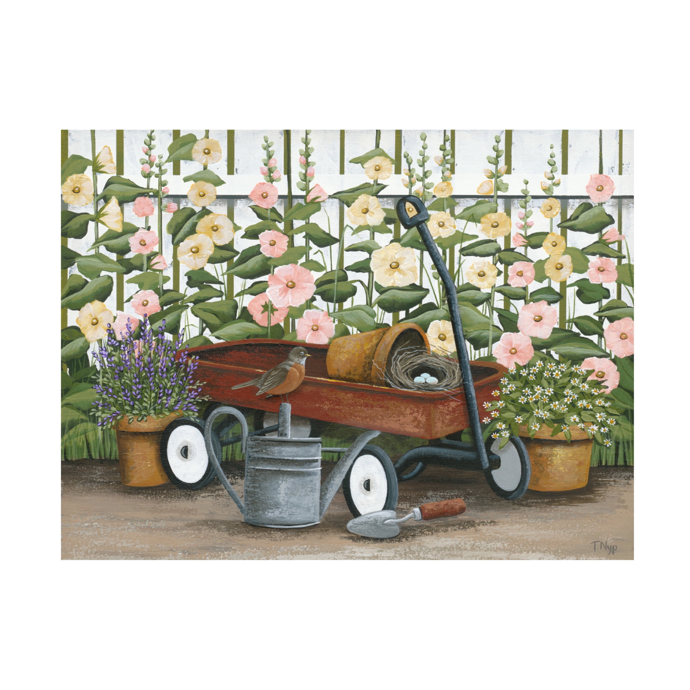 Canvas Wall Art - Tanya Nyp 'Wagon And Tools' Wall Art for Living Room, Bedroom, or Office Décor by Trademark Fine Art - 47 x 35 Inches