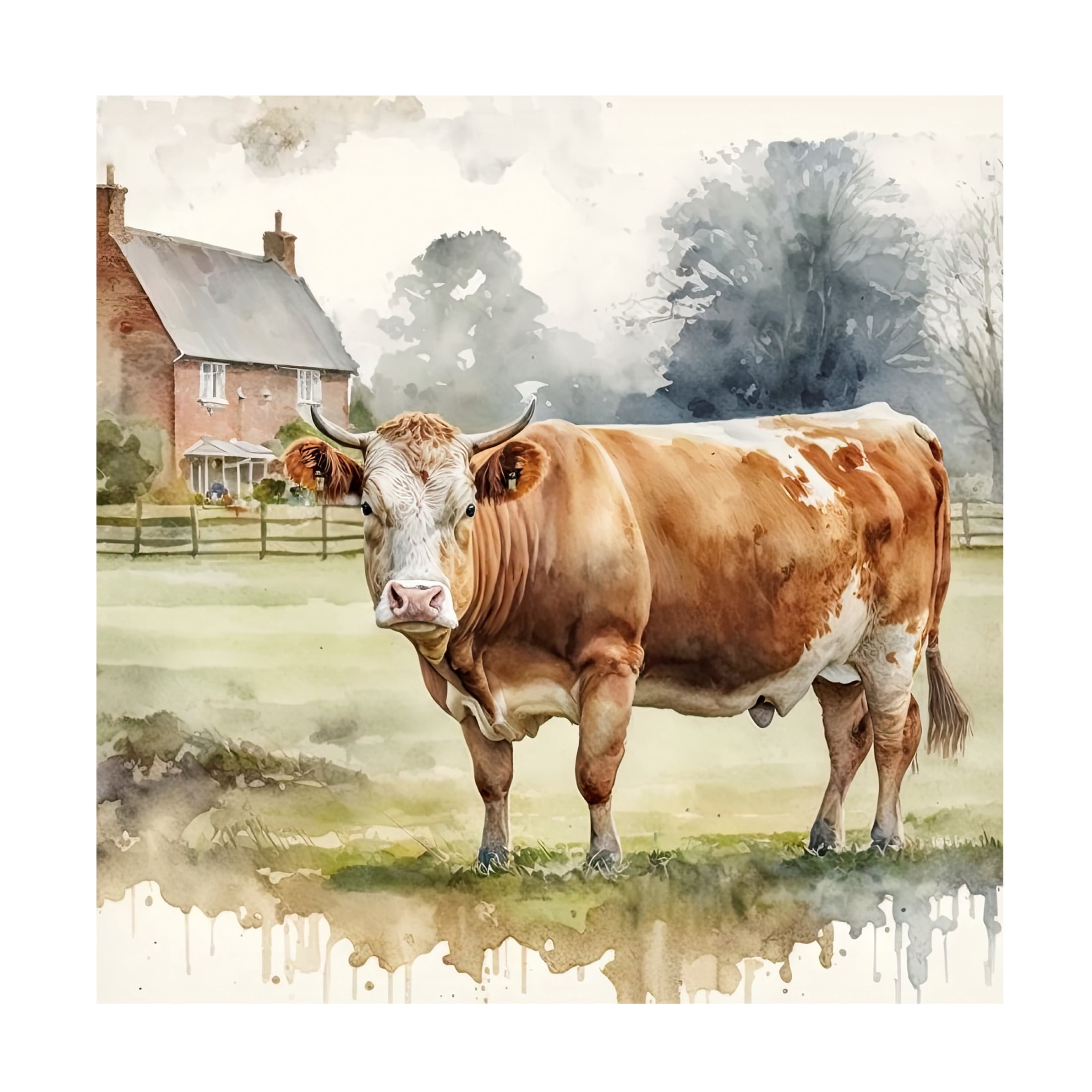 Canvas Wall Art - The Golden Valley 'At Home' Wall Art for Living Room, Bedroom, or Office Décor by Trademark Fine Art - 35 x 35 Inches
