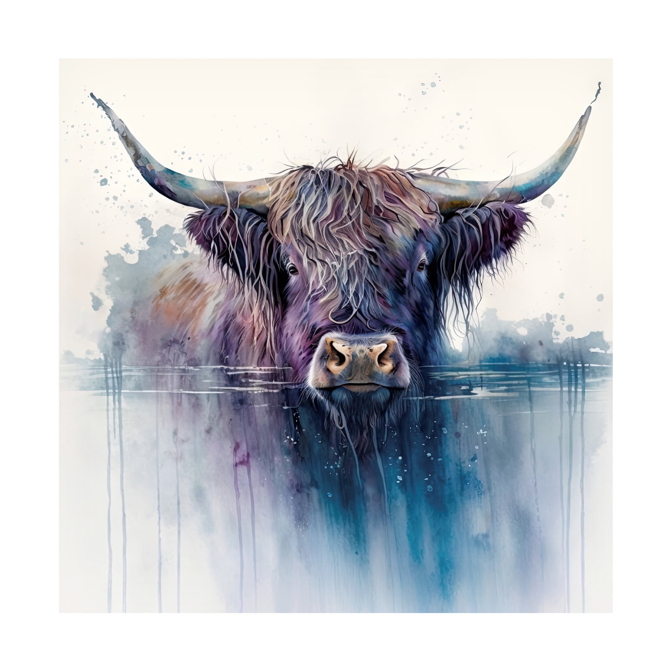 Canvas Wall Art - The Golden Valley 'Blue' Wall Art for Living Room, Bedroom, or Office Décor by Trademark Fine Art - 35 x 35 Inches