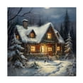 thumbnail image 1 of Canvas Wall Art - The Golden Valley 'Christmas Cabin' Wall Art for Living Room, Bedroom, or Office DÃ©cor by Trademark Fine Art - 24 x 24 Inches, 1 of 4