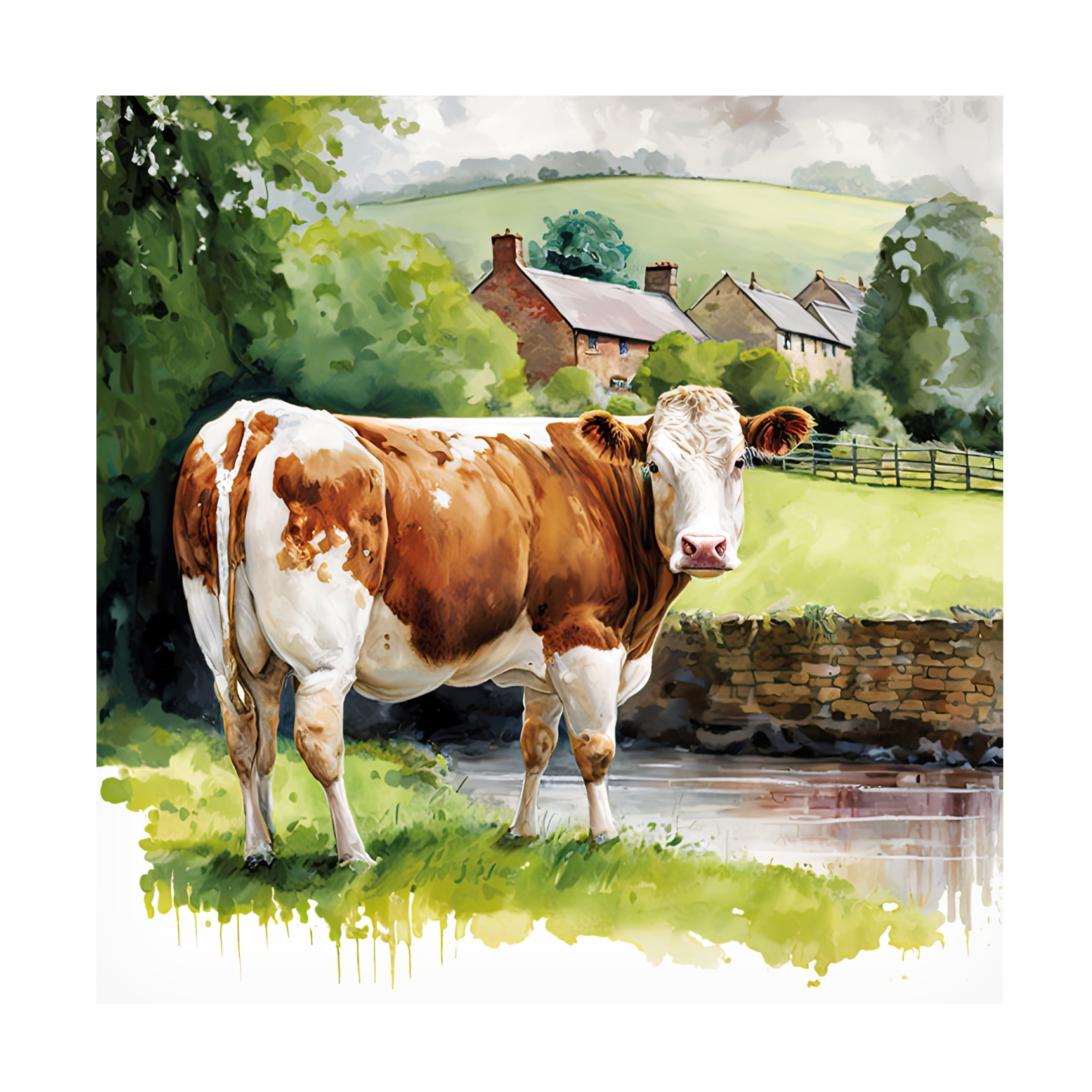 Canvas Wall Art - The Golden Valley 'The Escley Brook' Wall Art for Living Room, Bedroom, or Office Décor by Trademark Fine Art - 18 x 18 Inches