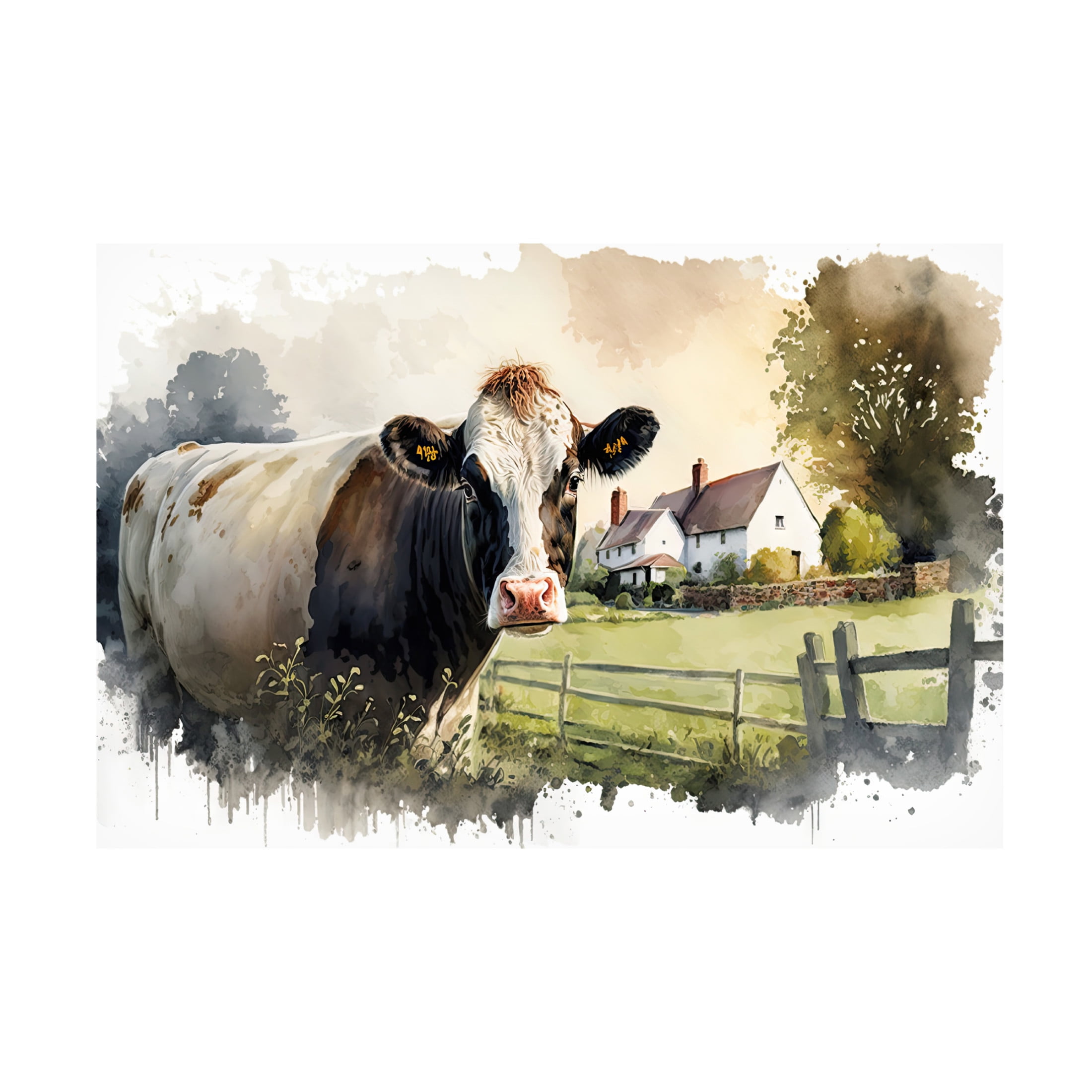 Canvas Wall Art - The Golden Valley 'White Chapel Farm' Wall Art for Living Room, Bedroom, or Office Décor by Trademark Fine Art - 19 x 12 Inches