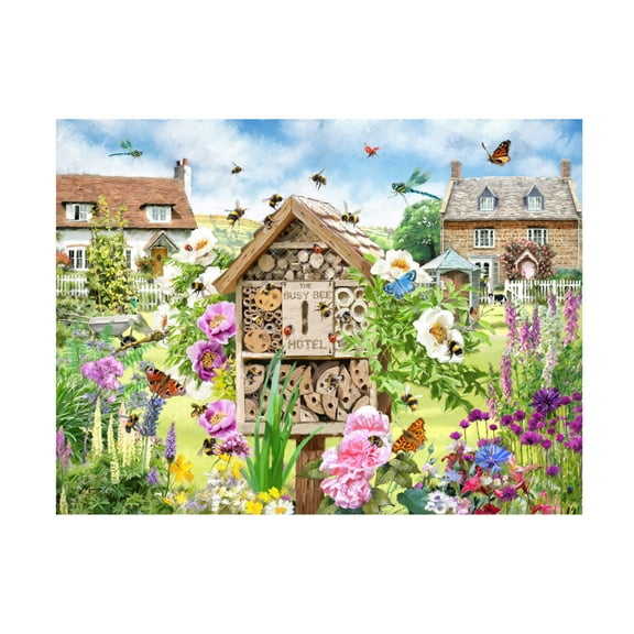 Canvas Wall Art - The Macneil Studio '2107 Busy Bee Hotel' Wall Art for Living Room, Bedroom, or Office Décor by Trademark Fine Art - 19 x 14 Inches