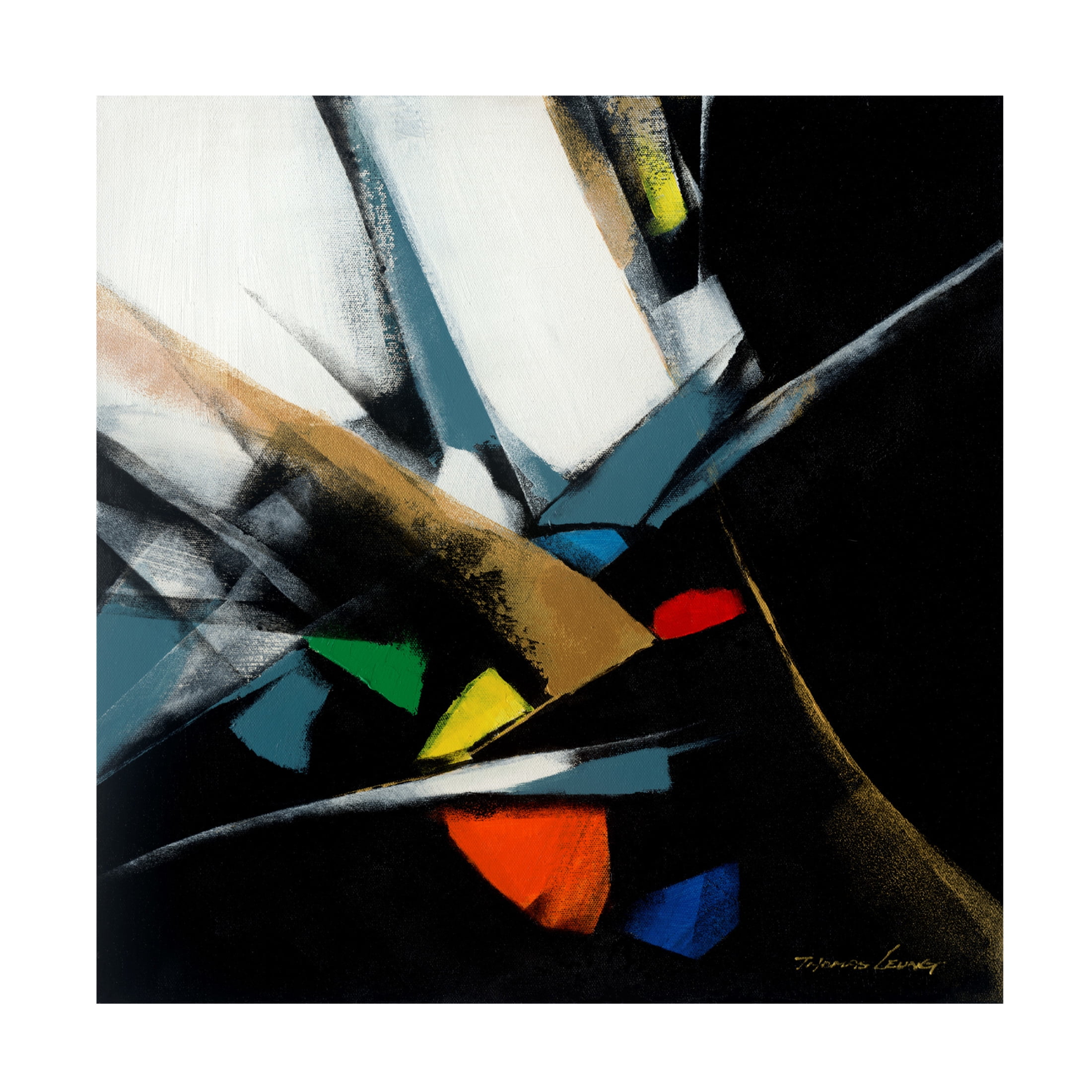 Canvas Wall Art - Thomas Leung 'Color Block 2' Wall Art for Living Room, Bedroom, or Office Décor by Trademark Fine Art - 35 x 35 Inches