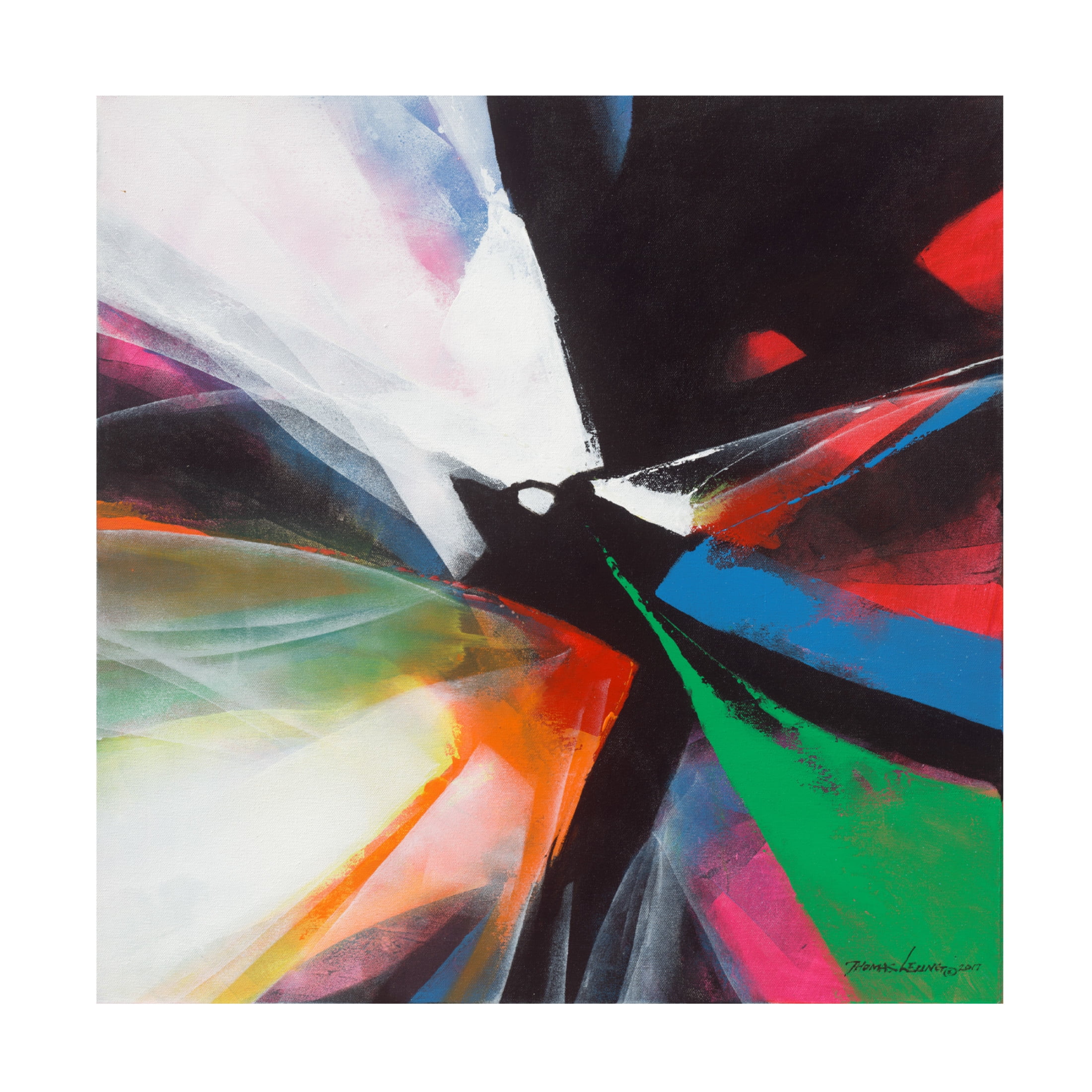 Canvas Wall Art - Thomas Leung 'Dancing Color 4' Wall Art for Living Room, Bedroom, or Office Décor by Trademark Fine Art - 14 x 14 Inches