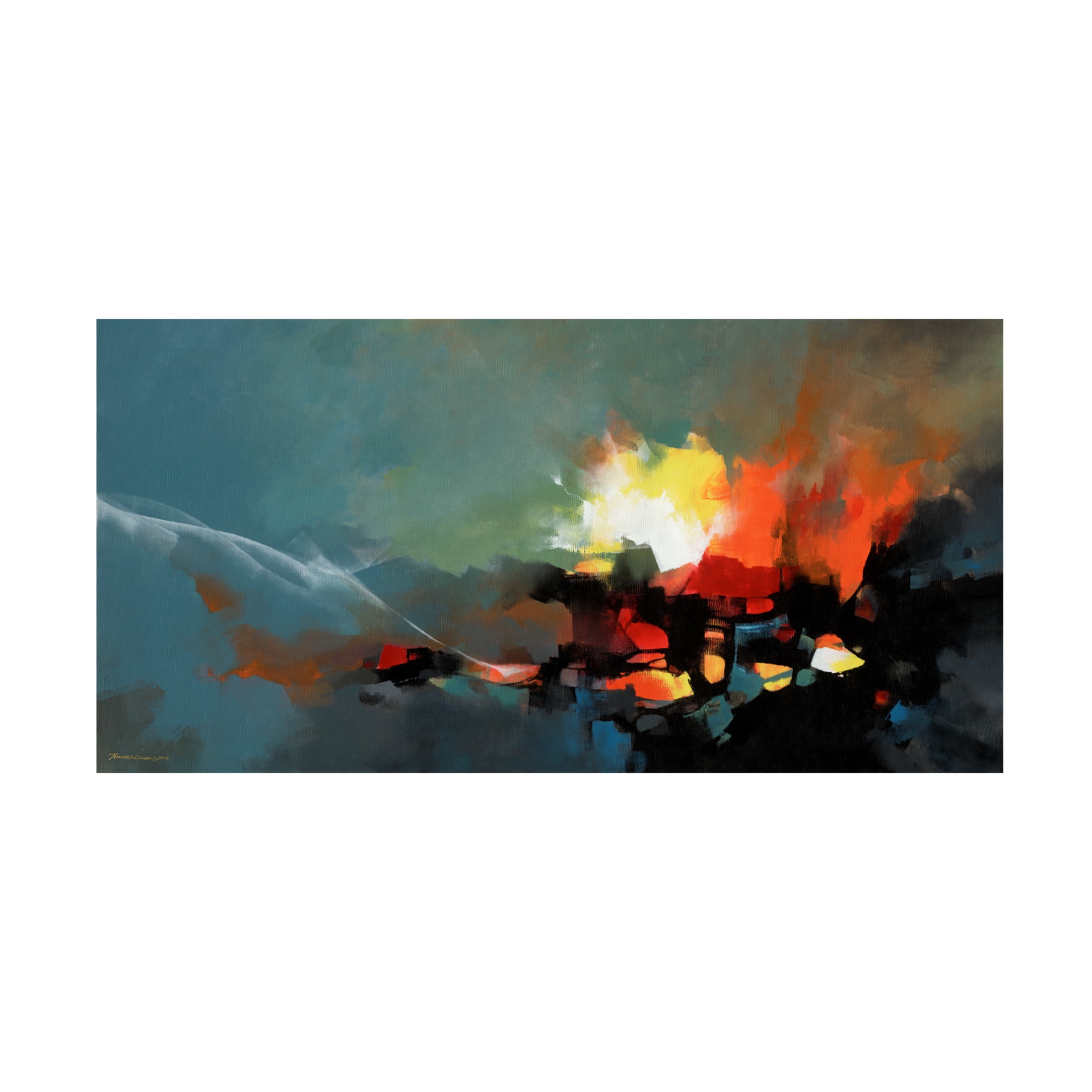 Canvas Wall Art - Thomas Leung 'Explorations I' Wall Art for Living Room, Bedroom, or Office Décor by Trademark Fine Art - 19 x 10 Inches