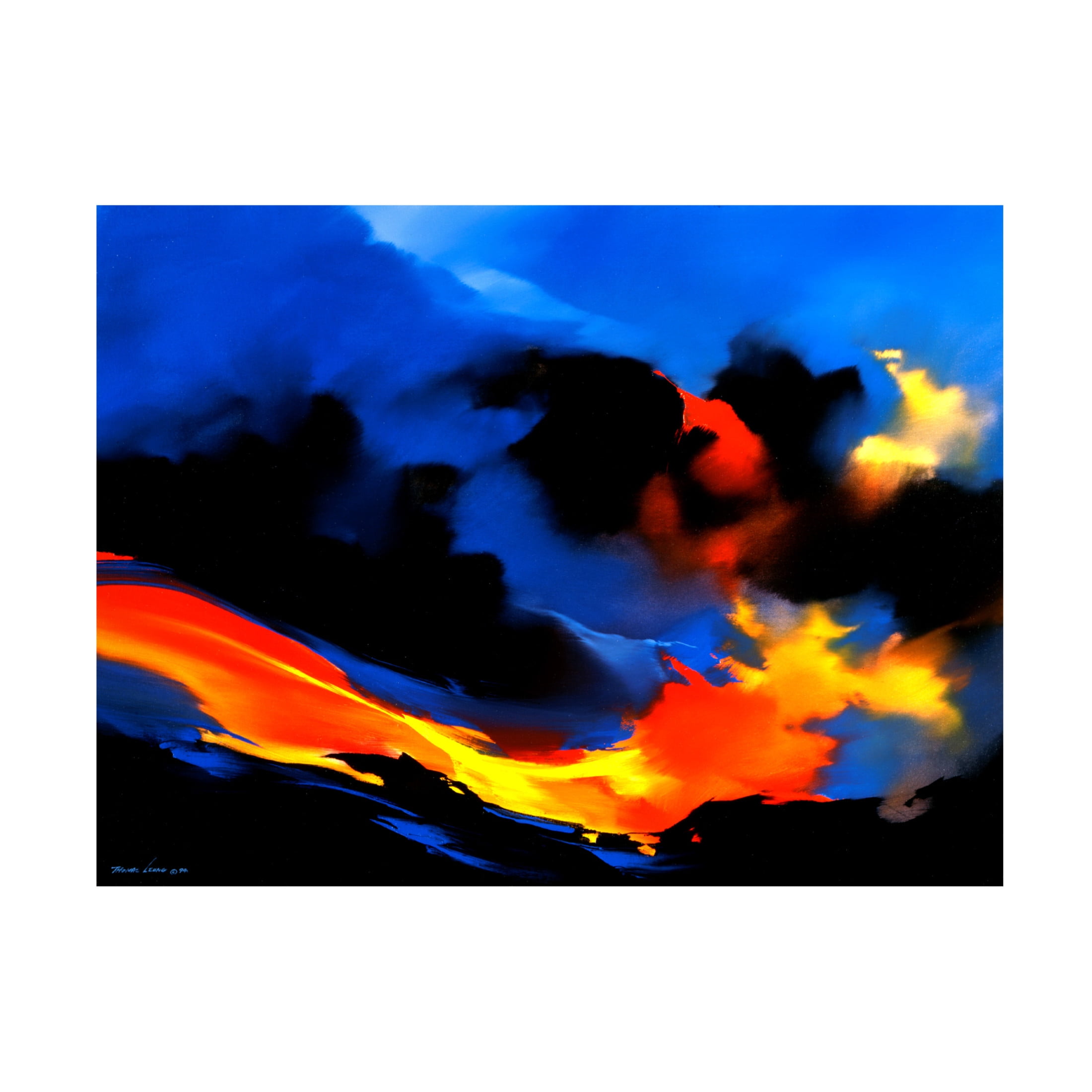 Canvas Wall Art - Thomas Leung 'Fire Surf' Wall Art for Living Room, Bedroom, or Office Décor by Trademark Fine Art - 19 x 14 Inches