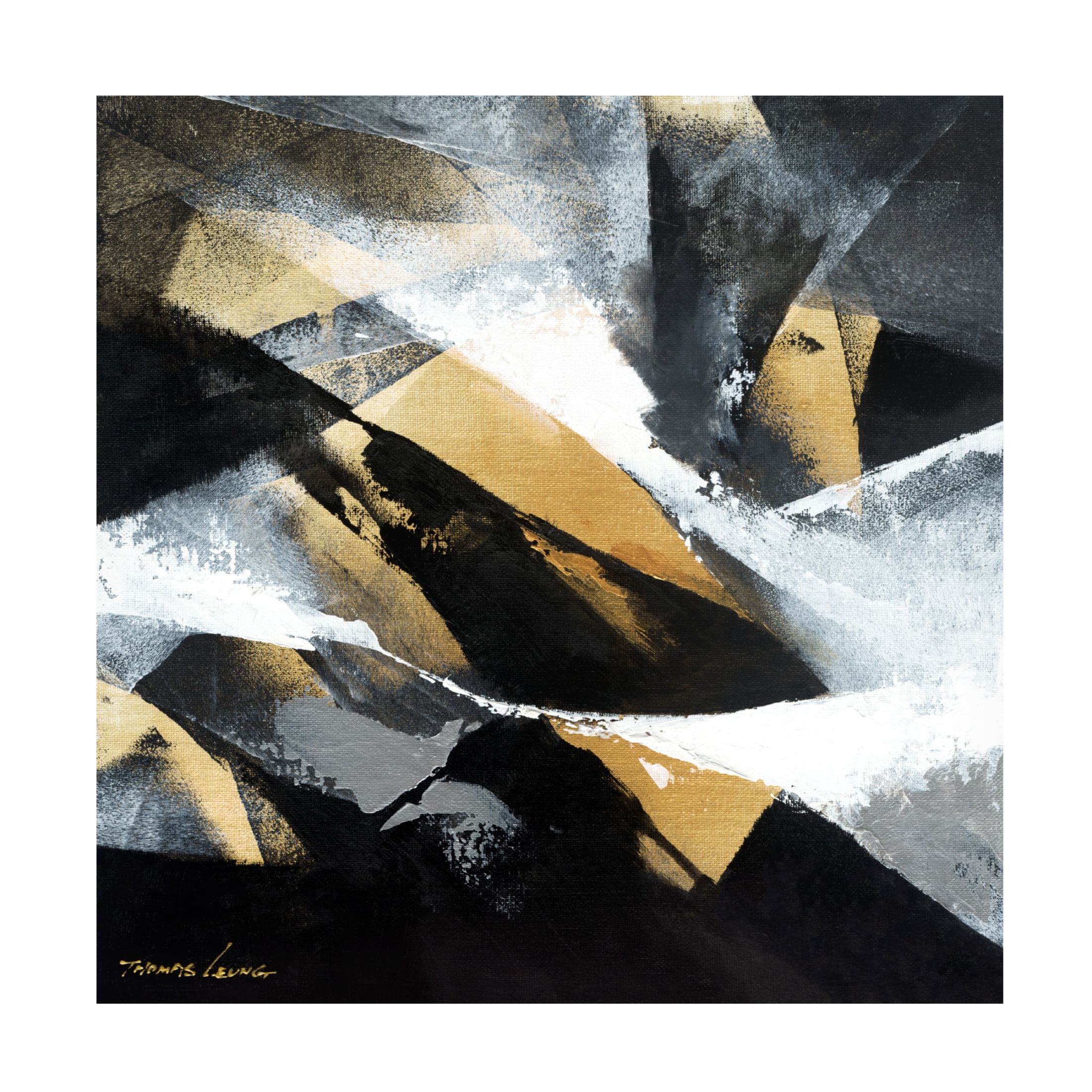 Canvas Wall Art - Thomas Leung 'Gold Fusion 1' Wall Art for Living Room, Bedroom, or Office Décor by Trademark Fine Art - 35 x 35 Inches