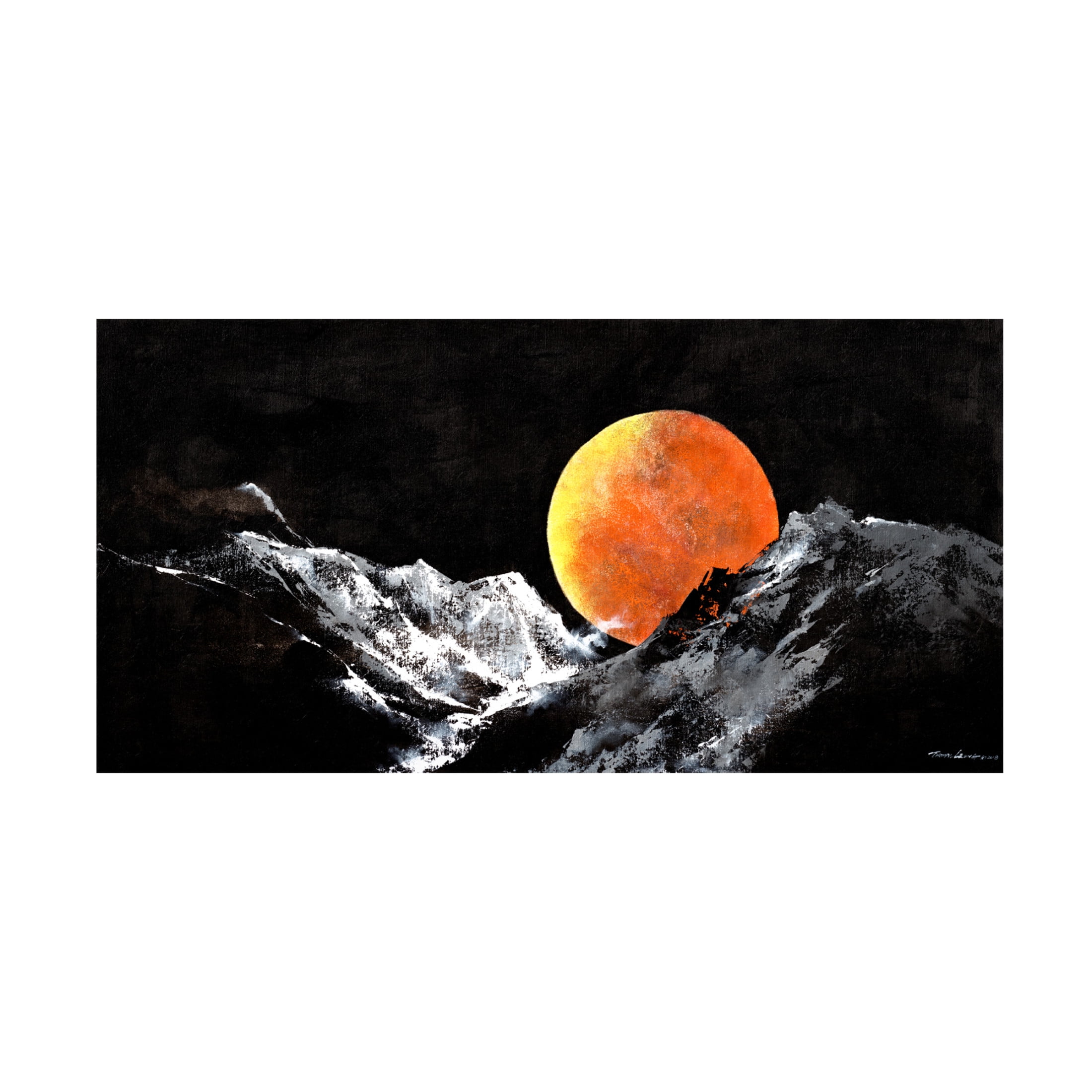 Canvas Wall Art - Thomas Leung 'Harvest Moon' Wall Art for Living Room, Bedroom, or Office Décor by Trademark Fine Art - 24 x 12 Inches