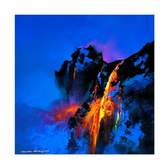 Canvas Wall Art - Thomas Leung 'Lava Flow' Wall Art for Living Room, Bedroom, or Office Décor by Trademark Fine Art - 14 x 14 Inches