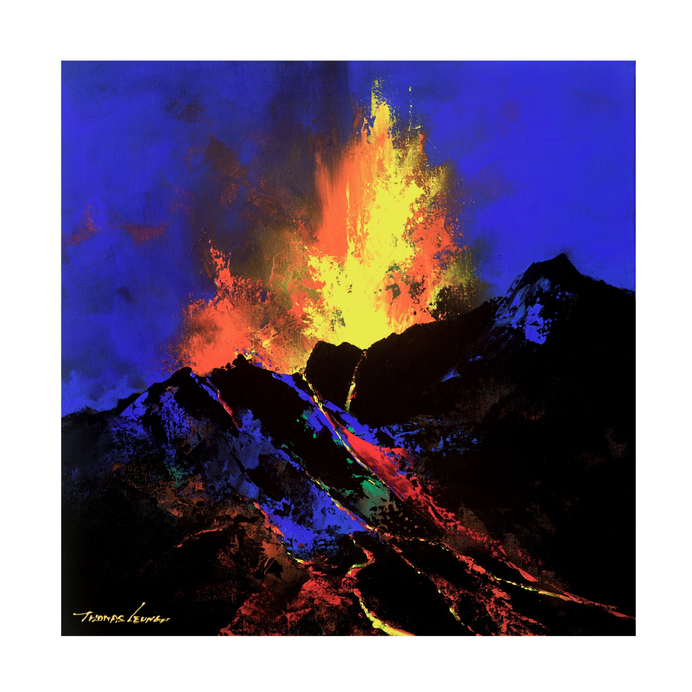 Canvas Wall Art - Thomas Leung 'Lava River II' Wall Art for Living Room, Bedroom, or Office Décor by Trademark Fine Art - 24 x 24 Inches